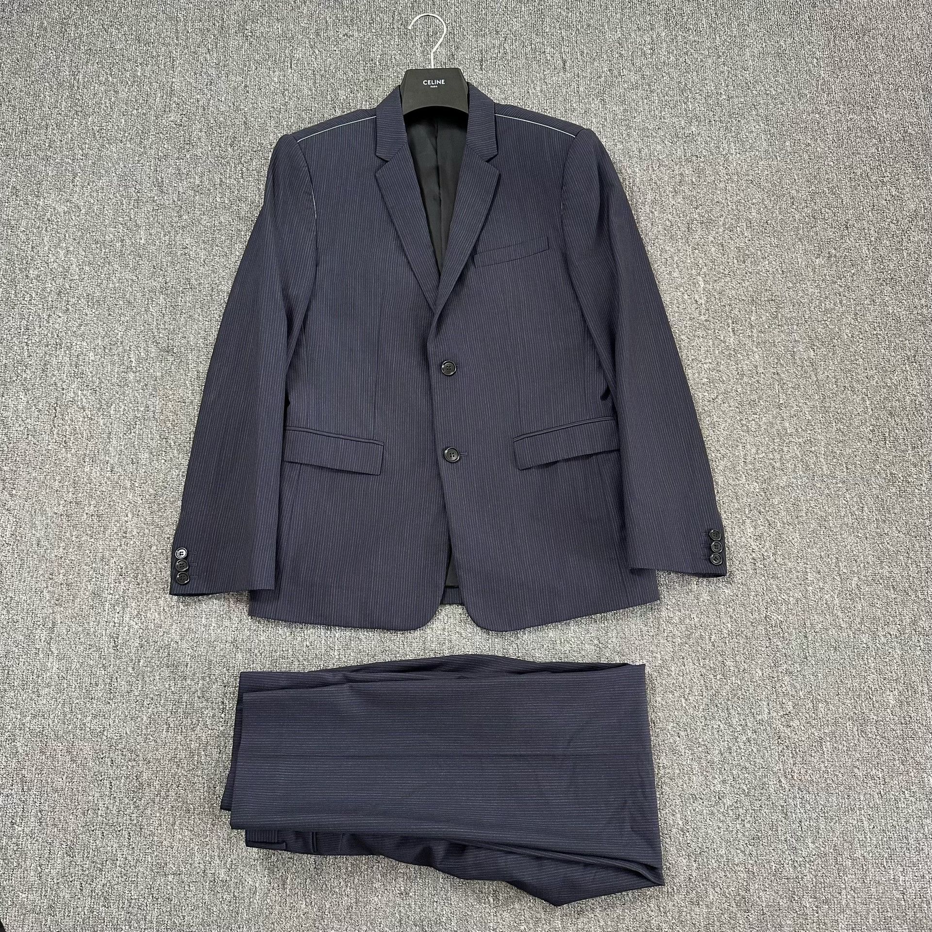 Dior Dior Navy Pinstripe Suit Set Size US S / EU 44-46 / 1 - 1 Thumbnail
