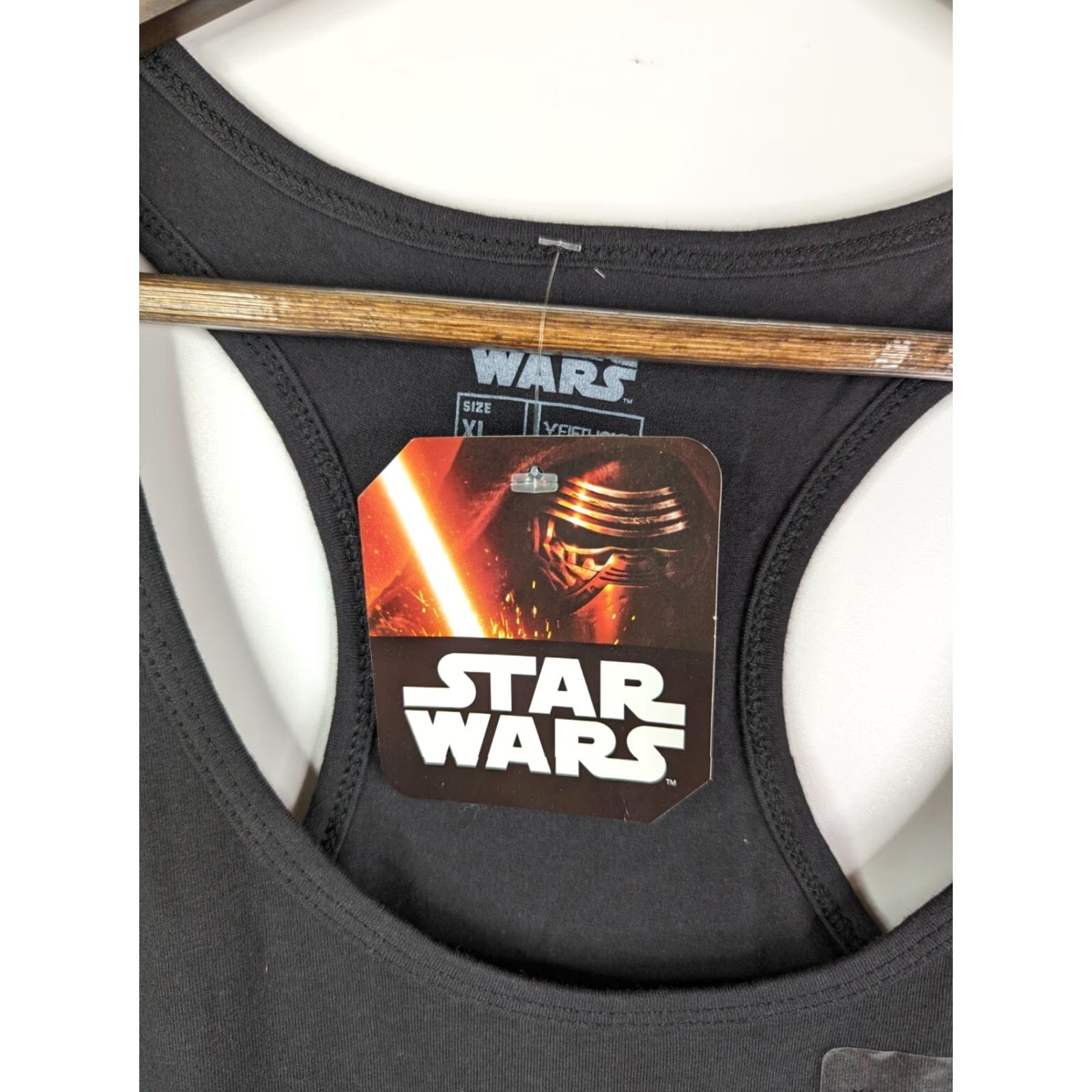 Star Wars NWT Star Wars Tank Top Star Wars Racerback XL Black Galaxy Logo Women Sleeveless Jersey Cotton Blend T-Shirt Shirt Tunic Size XL / US 12-14 / IT 48-50 - 3 Thumbnail