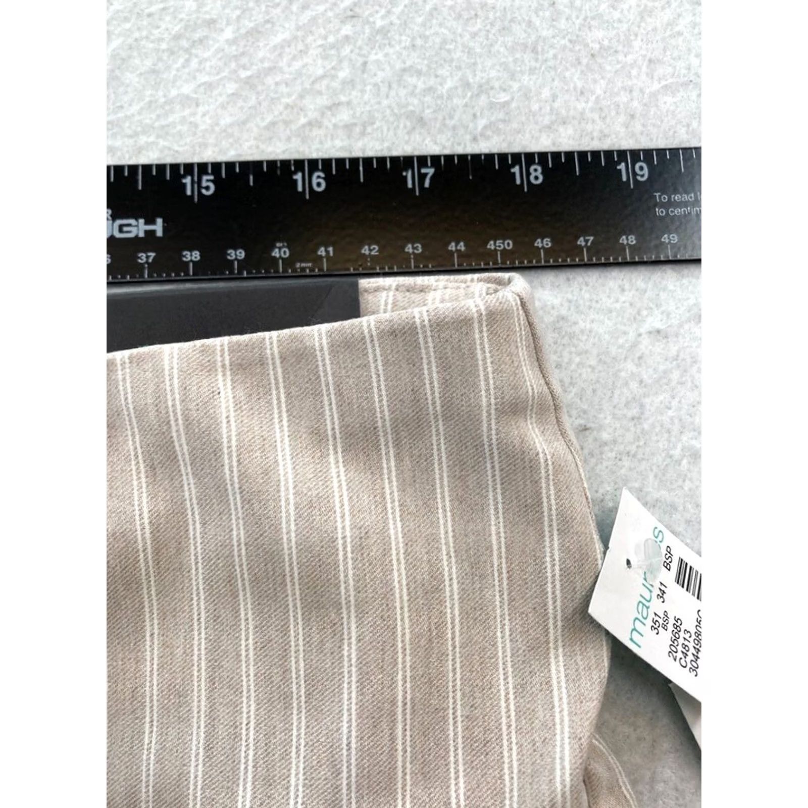 Vintage Maurices Pants Women's Large Bengaline Crop Brown Striped High Rise Pull On NWT Size 25" / US 0 / IT 36 - 6 Thumbnail