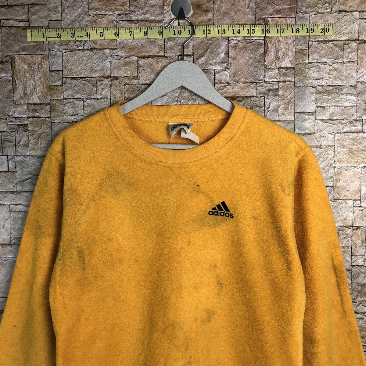 Adidas × Vintage Adidas Yellow dirty Sweatshirt #A254 Size US S / EU 44-46 / 1 - 2 Thumbnail