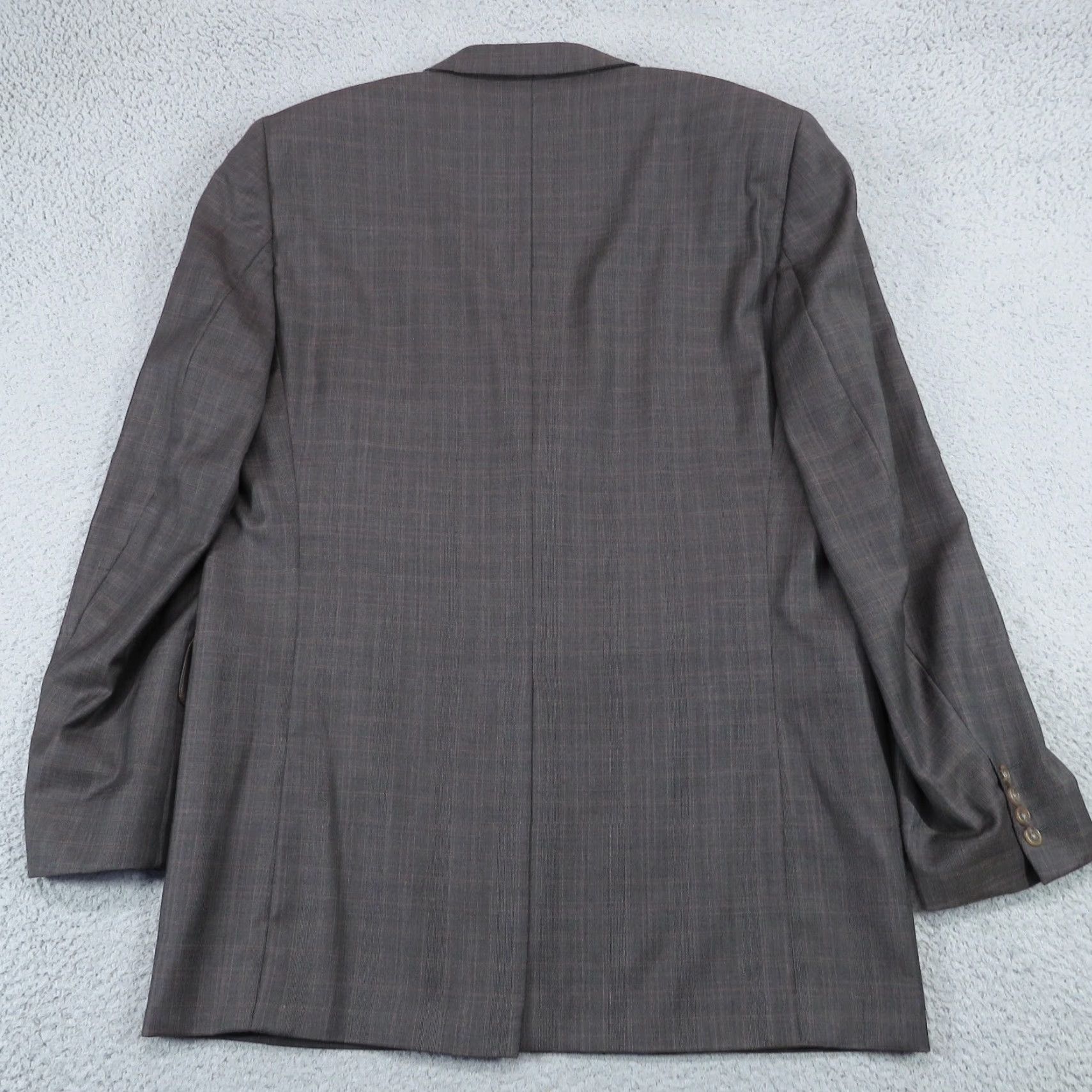 Jack Victor Jack Victor Sport Coat Blazer Mens 44L Brown Wool Glencheck Plaid Notch Lapel Single-Breasted Two-Button Front Vintage: No Size 44R - 4 Thumbnail