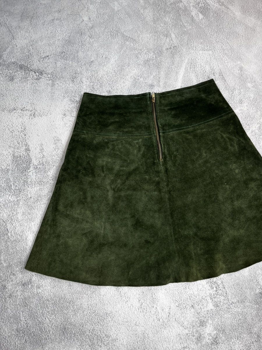 Leather × Vintage Vintage 90s Leather mini skirt avant garde oldmoney style Size 27" / US 4 / IT 40 - 2 Thumbnail