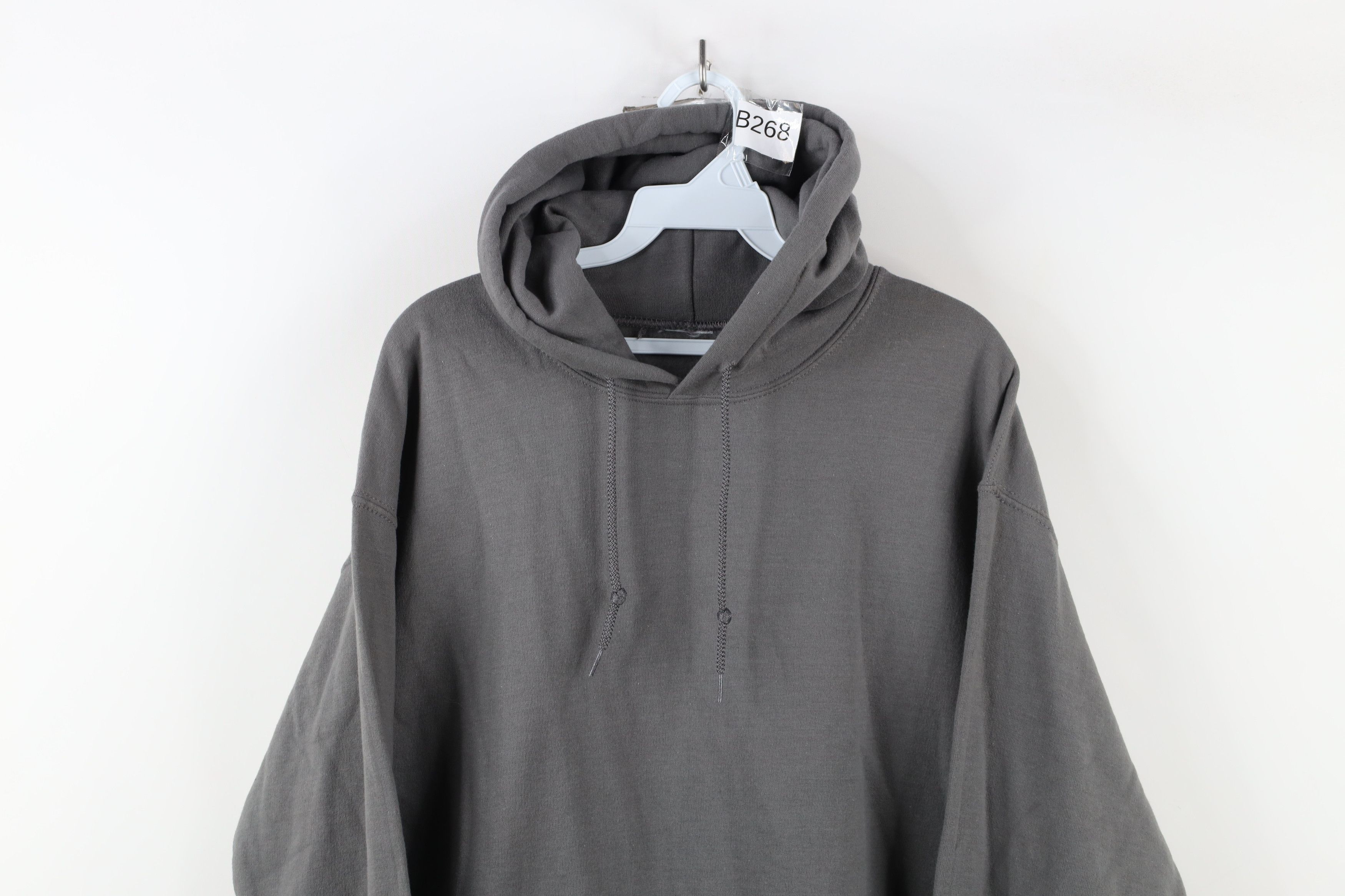Vintage Vintage 90s Y2K Streetwear Blank Hoodie Sweatshirt Gray Size US L / EU 52-54 / 3 - 2 Thumbnail