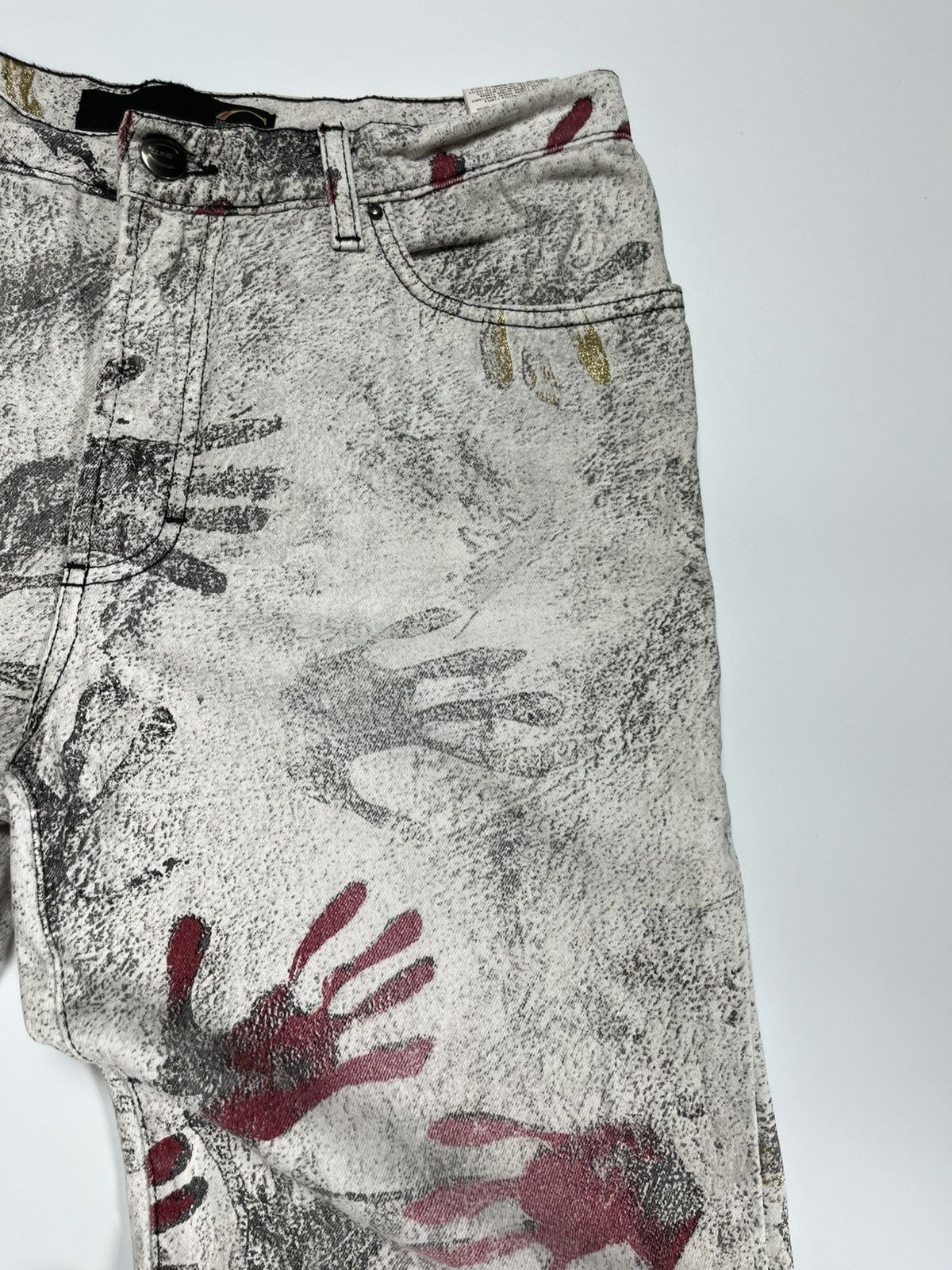 Just Cavalli Just Cavalli × Roberto Cavalli Handprint Trompe L'oeil Jeans Size 29" - 6 Thumbnail