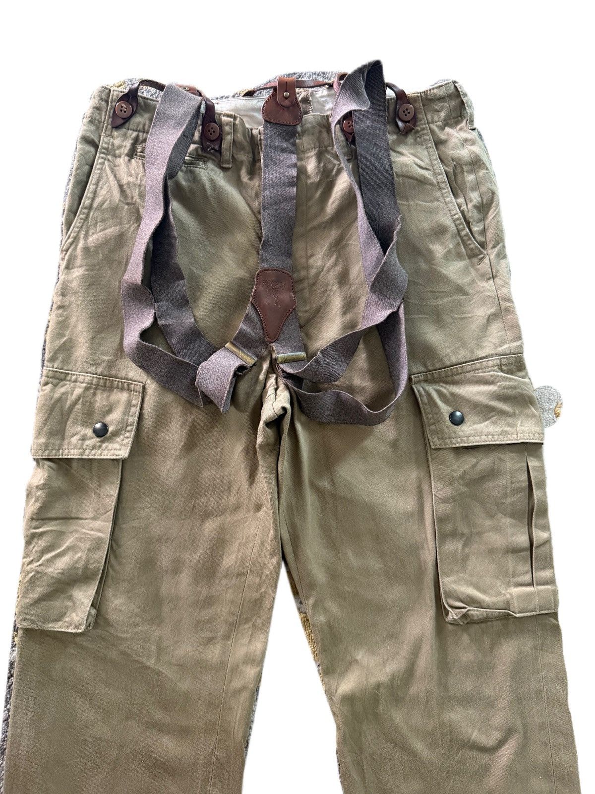 Buzz Rickson's CARGO PANTS WORKWEAR STYLE CASUAL PANTS WITH BRANCES KHAKI Size US 32 / EU 48 - 4 Thumbnail