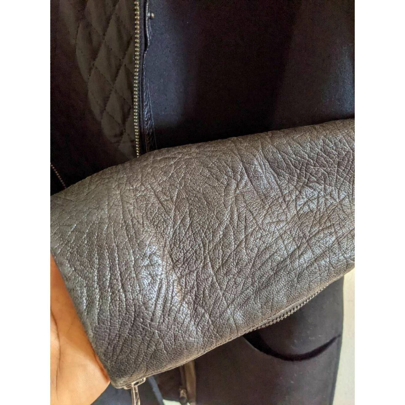 Mackage Mackage Wool Leather Sleeve Coat XS Black Moto Style Jacket Size XS / US 0-2 / IT 36-38 - 14 Thumbnail