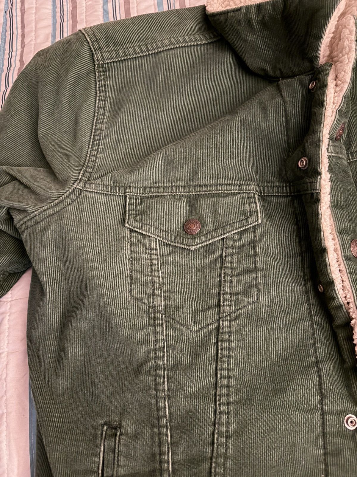 Levi's Levi’s Corduroy Green Faux-Shearling Jacket XL Size US XL / EU 56 / 4 - 7 Thumbnail