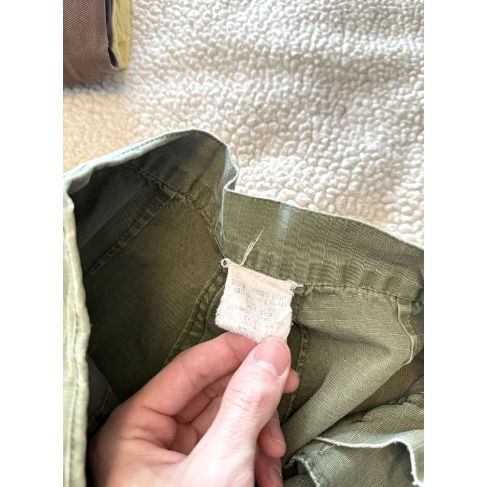 Olive VINTAGE US Army Cargo Pants Women Olive Green Size 12 OG-107 60’s Size 34" / US 12 / IT 48 - 2 Thumbnail