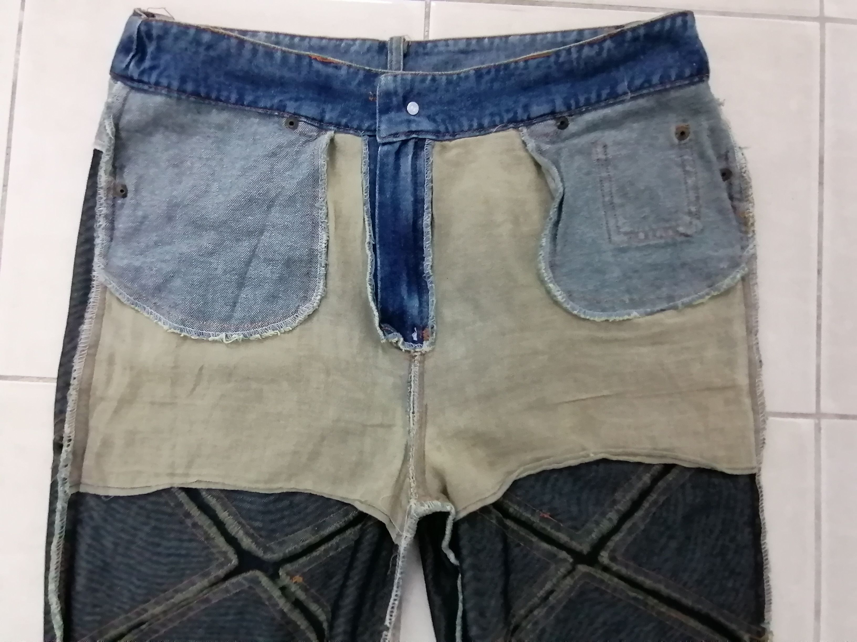 Japanese Brand 💥Rare 💥 Scott N Blue Patch Flare Stretch Jeans Size 32" / US 10 / IT 46 - 17 Thumbnail