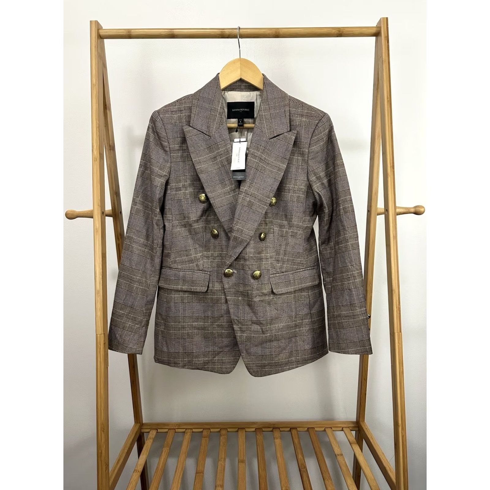 Banana Republic Banana Republic Blazer Shirt Jacket Women Plaid Double Breasted 8 Petite NWT Multicolor Tuxedo Preppy BUSINESS Womens Petite Blazer Size M / US 6-8 / IT 42-44 - 2 Thumbnail