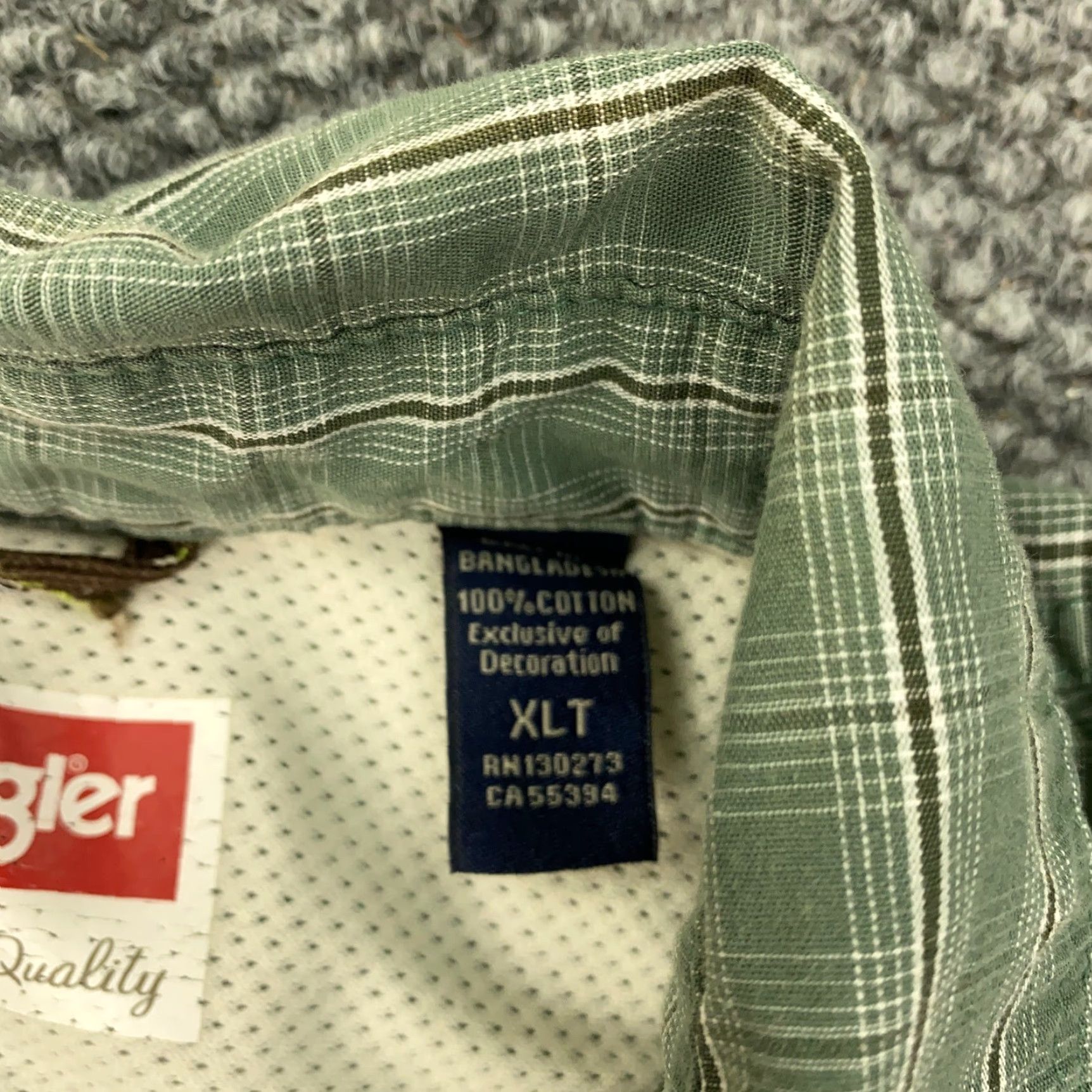 Wrangler VINTAGE Wrangler Mens Shirt XL Tall Green Plaid Button Up Short Sleeve Size US XL / EU 56 / 4 - 5 Thumbnail