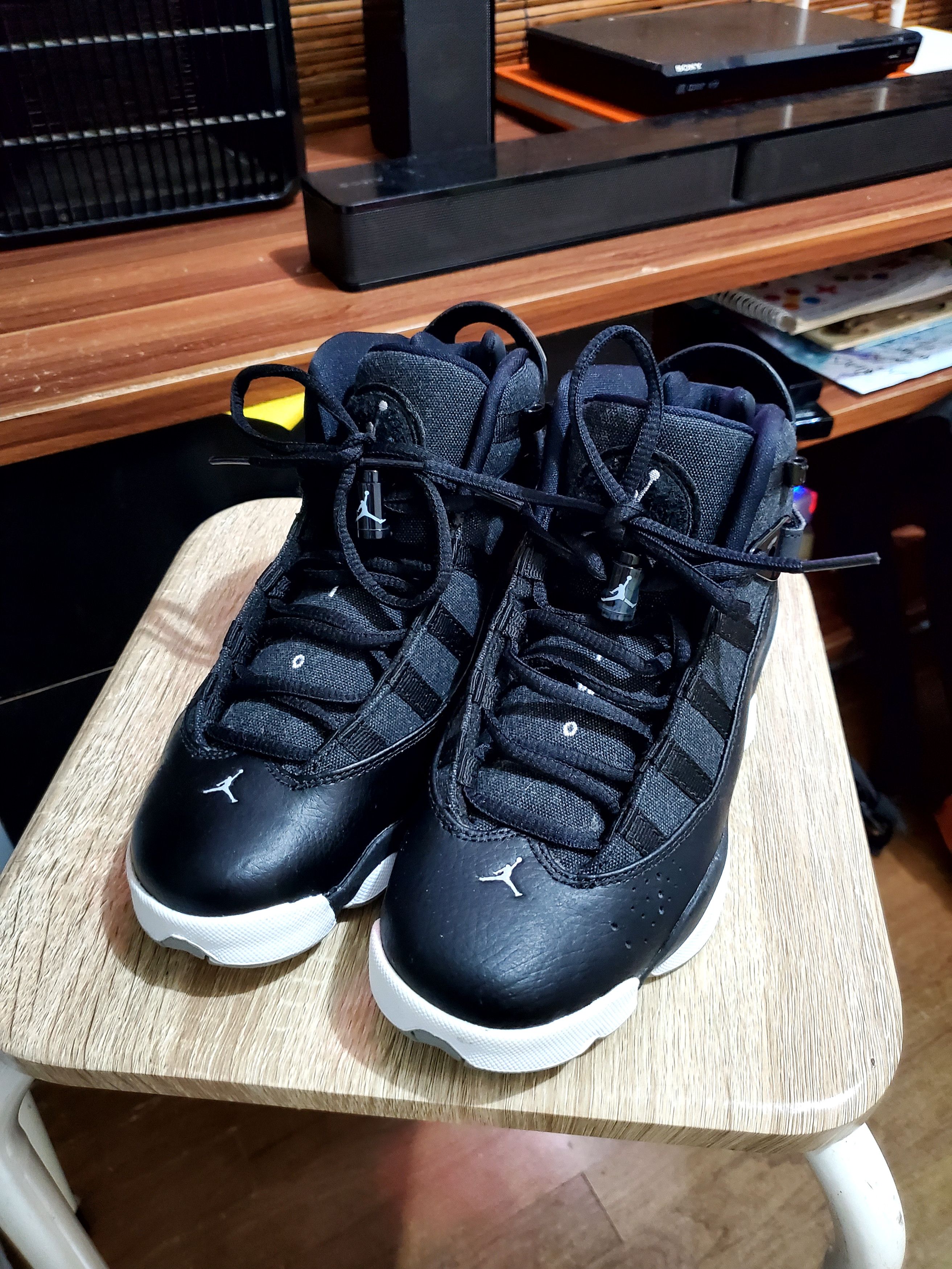 Jordan Brand × Nike Nike Men's Jordan 6 Rings Sneakers Black/Mate Silver-White Size US 5.5 / EU 38 - 1 Thumbnail