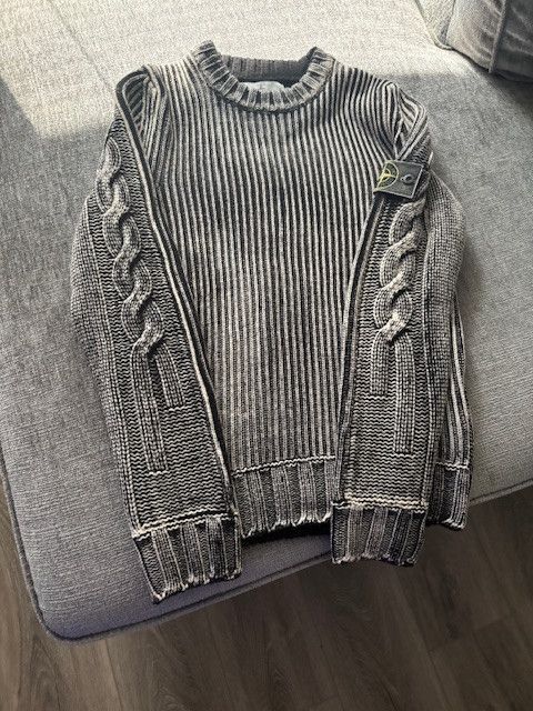 Stone Island Frost Cable Knit Gray Size US S / EU 44-46 / 1 - 1 Thumbnail