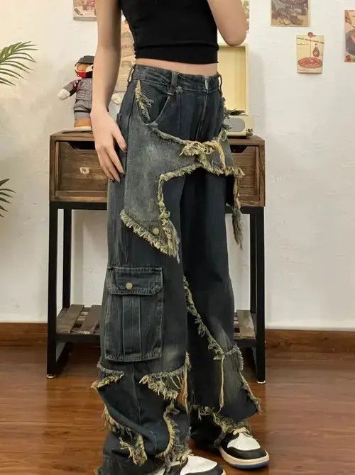 Japanese Brand jeans with star patch Size US 30 / EU 46 - 4 Thumbnail