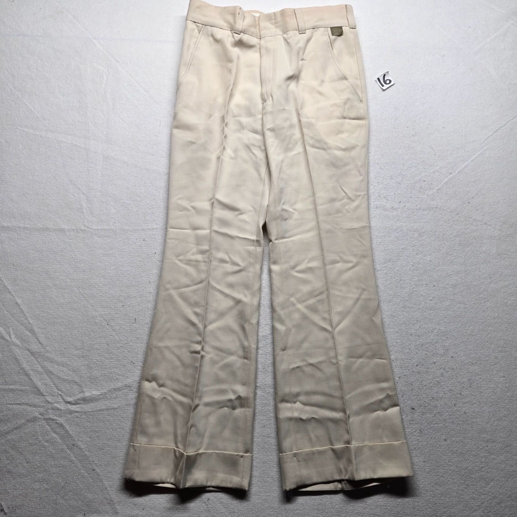 Wrangler VINTAGE Wrangler Pants Corduroy Beige 34 x 32 1970s Bell Bottom Disco Mens Bottoms Size US 34 / EU 50 - 2 Thumbnail