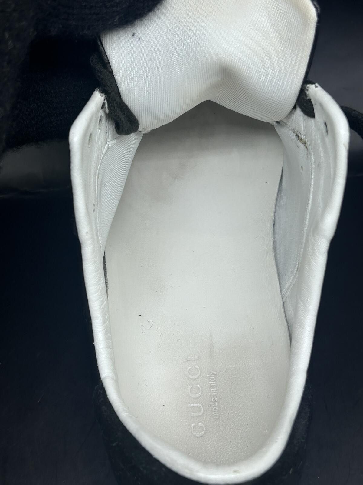 Gucci Unisex Gucci Guccissima Black Leather Web Low Top Sneaker Size US 6.5 / EU 39-40 - 6 Thumbnail