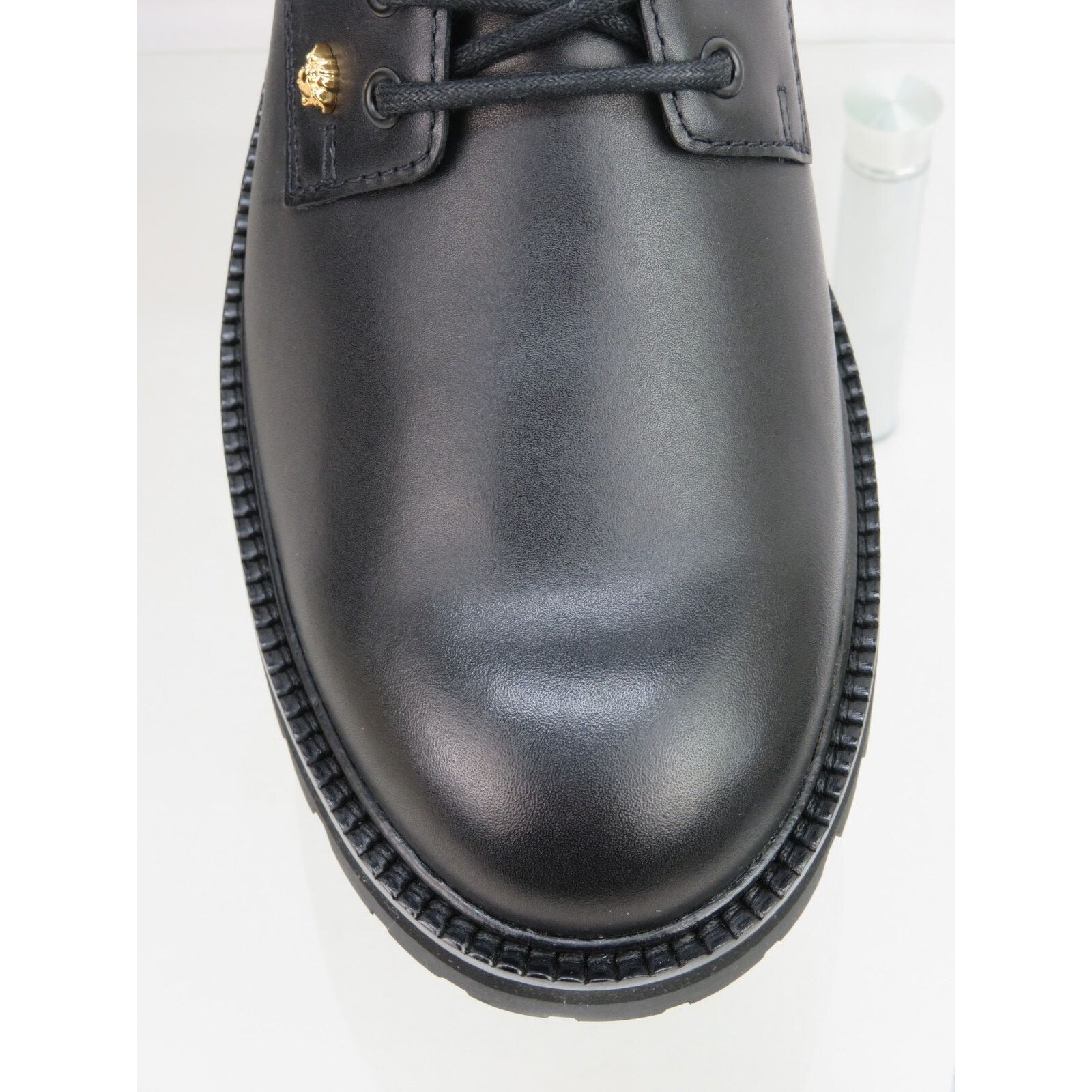 Versace VERSACE BLACK LEATHER GOLD MEDUSA LOGO LUG SOLE OXFORDS 44 Size US 11 / EU 44 - 7 Thumbnail
