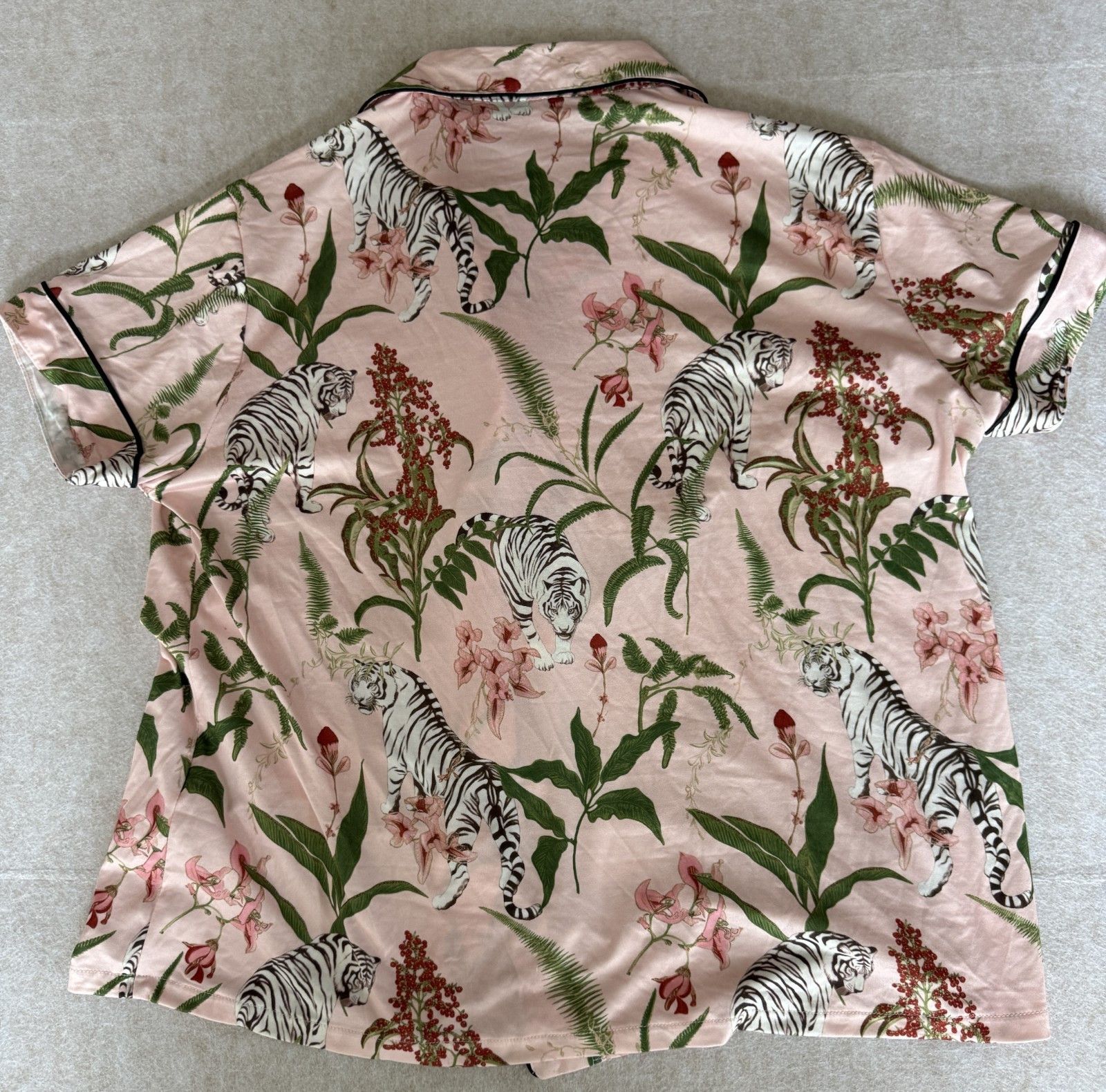 Other Women's XL Pink Tiger Pajama Set 2PC Shorts Sleepwear Loung Size XL / US 12-14 / IT 48-50 - 3 Thumbnail