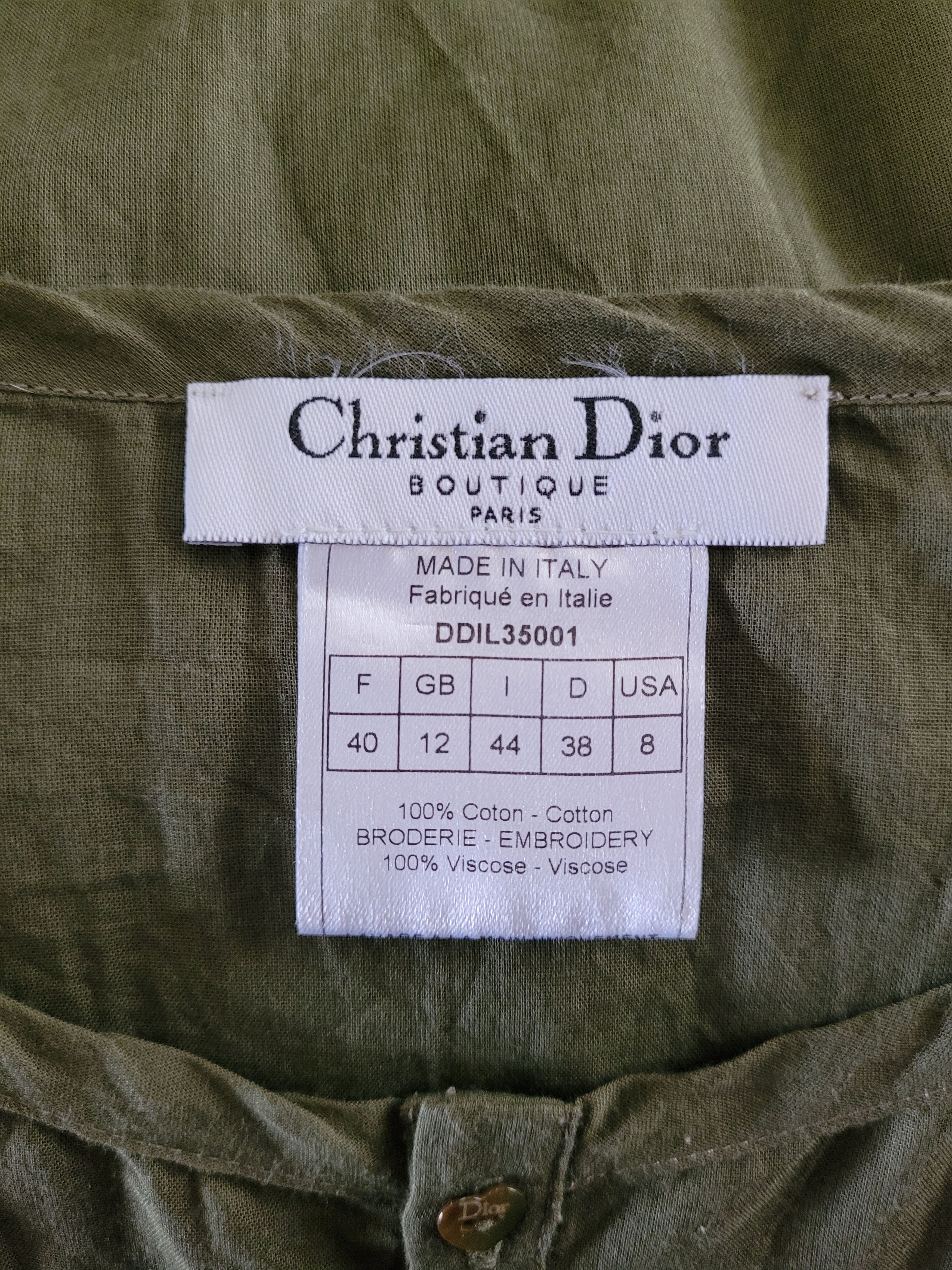 Dior Dior by John Galliano 2000s embroidered semi-transparent top Size L / US 10 / IT 46 - 3 Thumbnail