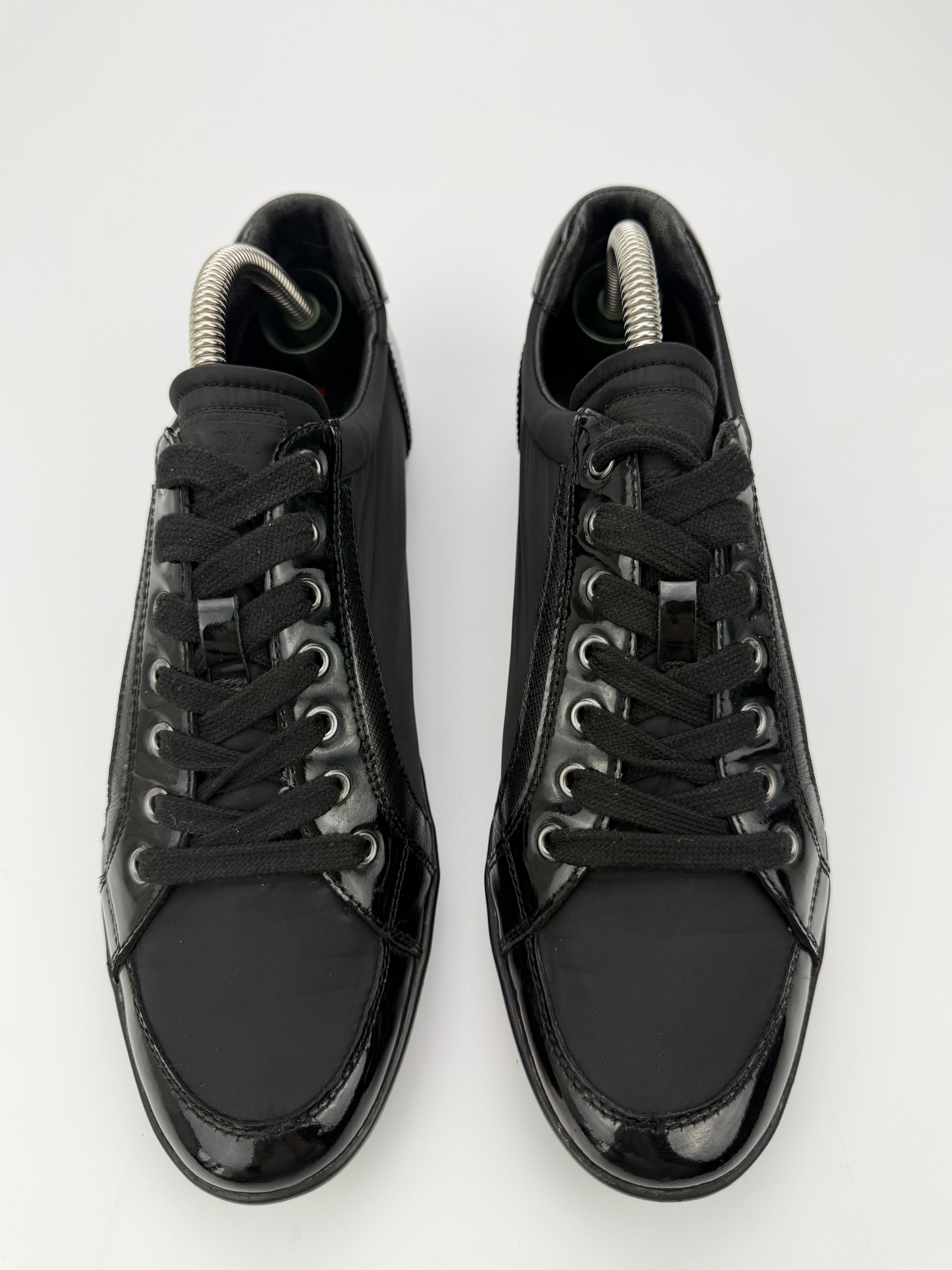 Prada Vintage Prada Black Leather Nylon Low Top Sneakers Size US 8 / EU 41 - 7 Thumbnail