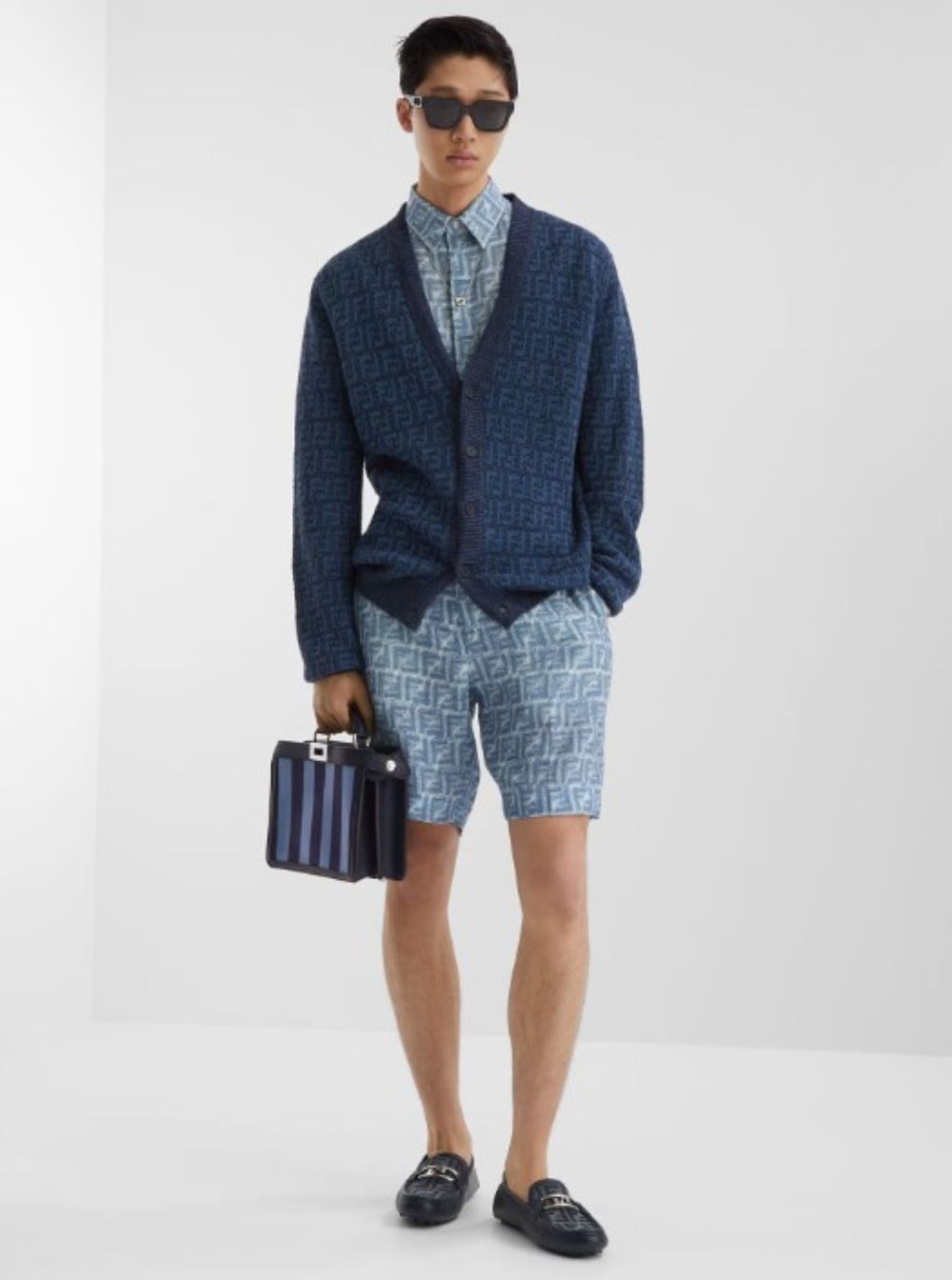 Fendi o1w1db10225 Crochet Cardigan in Blue Size US L / EU 52-54 / 3 - 4 Thumbnail