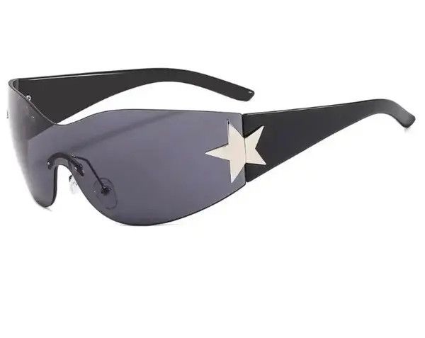 Electric Visual Black Frame Trendy Star Rimless Sunglasess Vintage y2k 90’s Size ONE SIZE - 4 Thumbnail