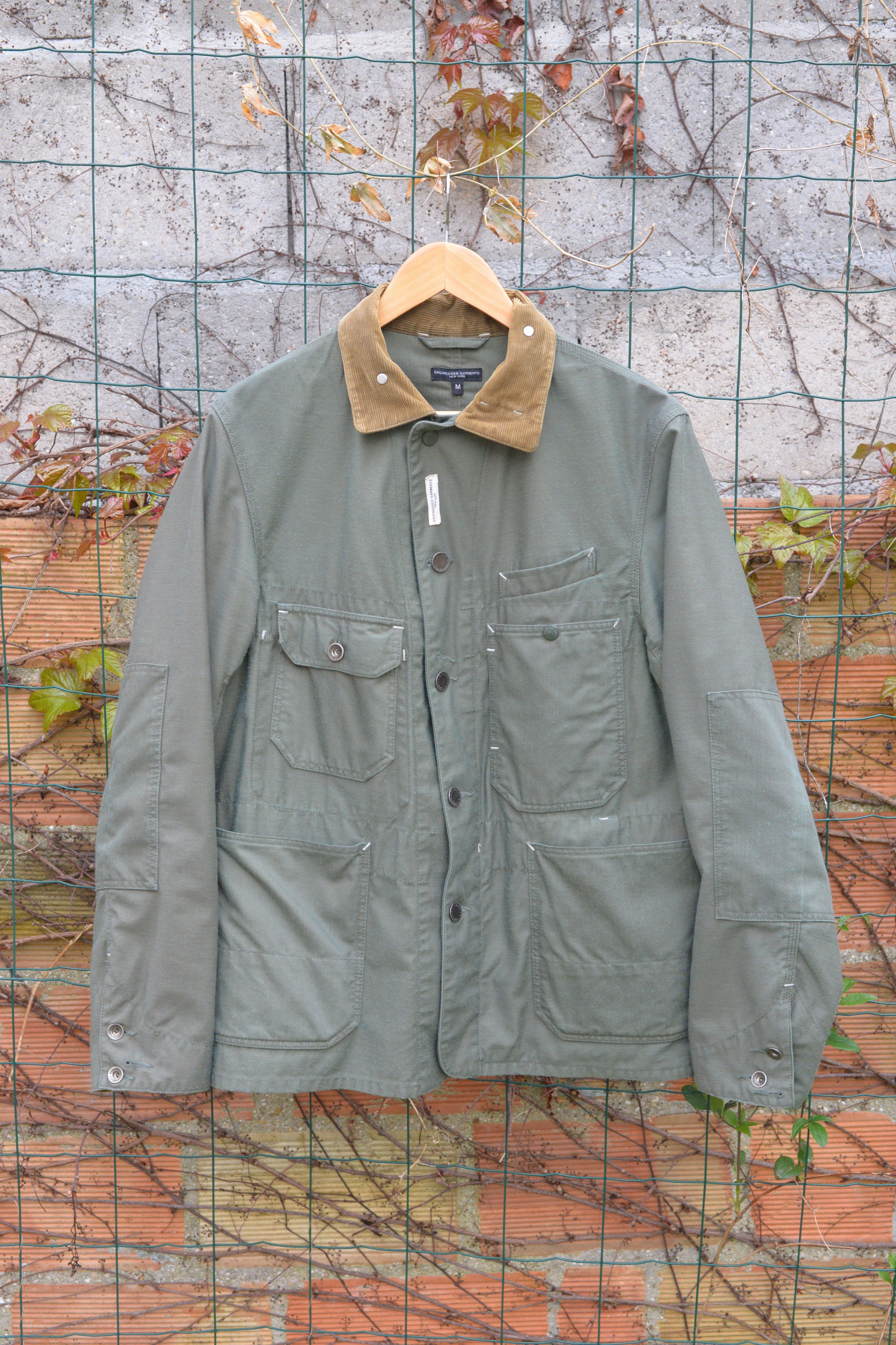 Engineered Garments Olive Nyco Reversed Sateen Coverall Jacket Size US M / EU 48-50 / 2 - 3 Thumbnail