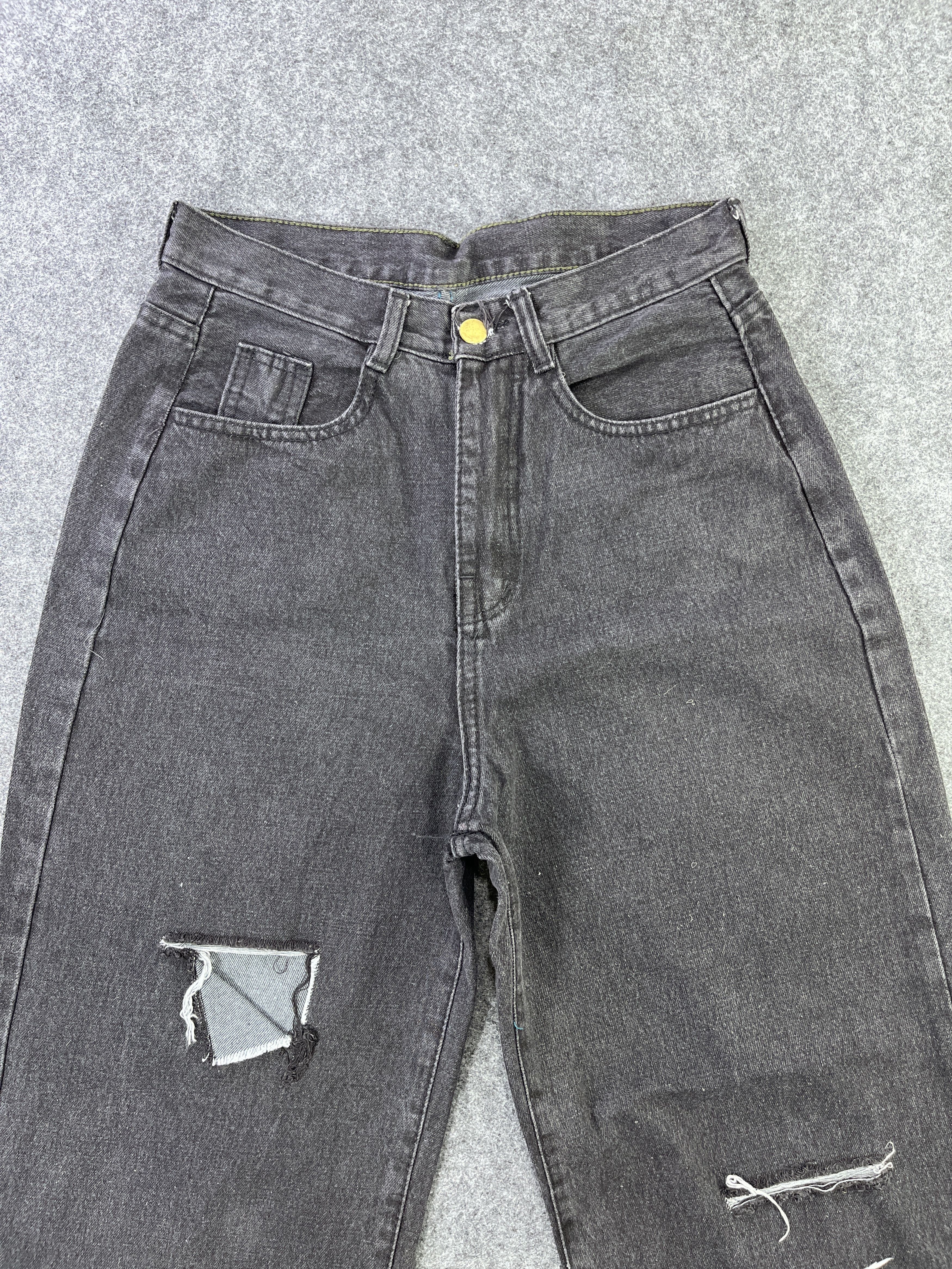 Japanese Brand Japanese Brand Black Distressed Baggy Jeans - J948 Size US 28 / EU 44 - 3 Thumbnail