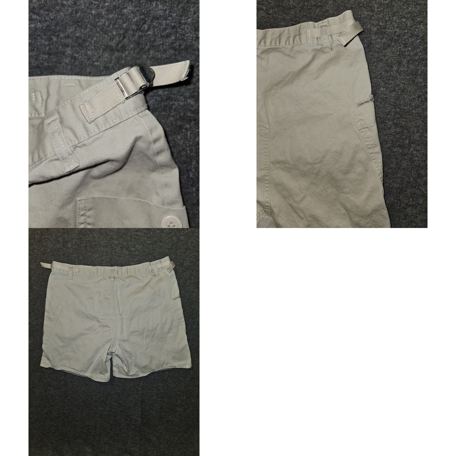 Calvin Klein Calvin Klein Khaki Shorts Women's 12 Mid Rise Adjustable Waist Pockets Beige 100% Cotton Flat Front Button Logo Chino City Designer Outdoor Womens Size 34" / US 12 / IT 48 - 8 Thumbnail
