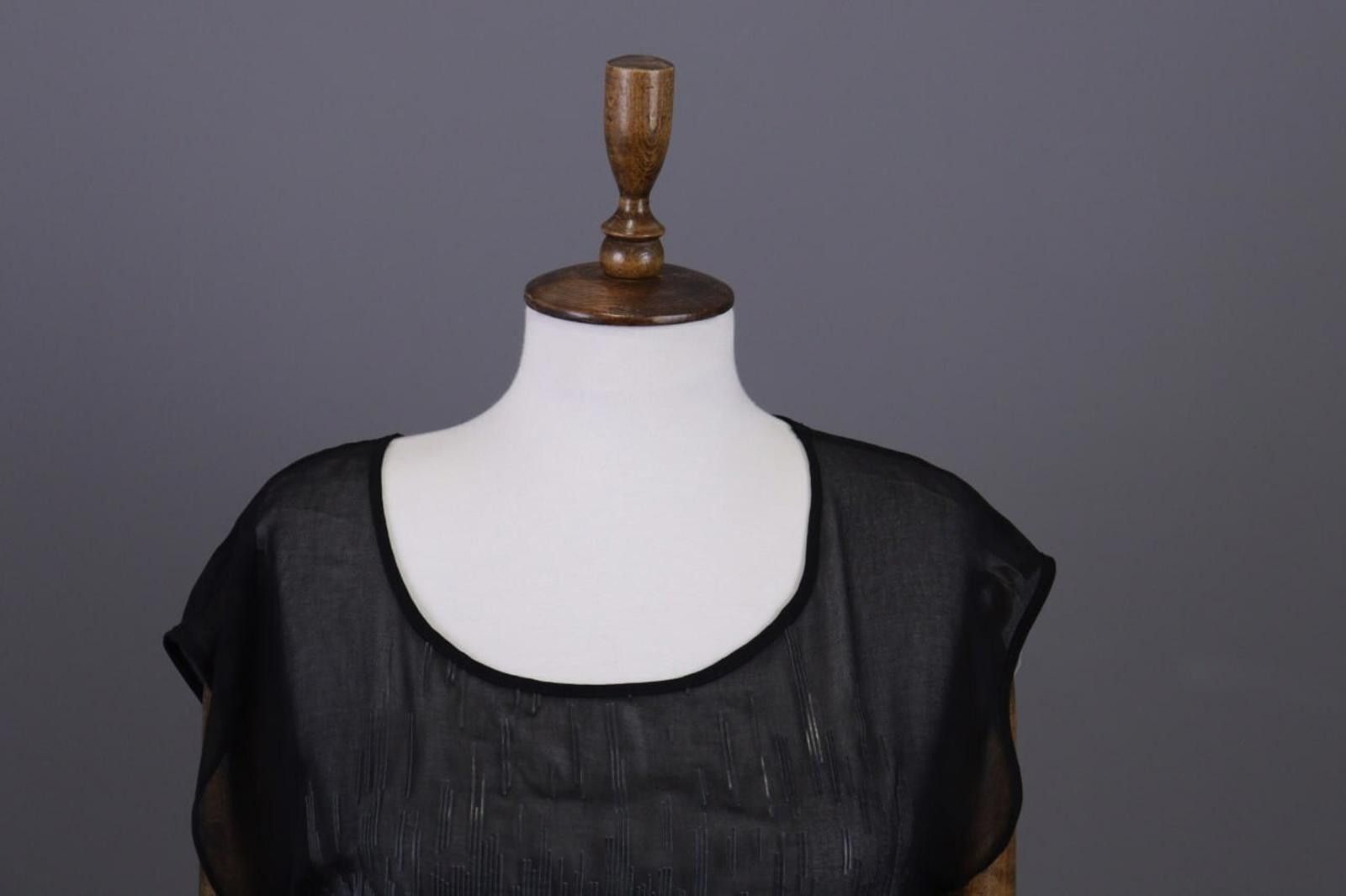 Designer Cop Copine Black Olanko Robe Summer Mesh Top Shirt Size 40 Size M / US 6-8 / IT 42-44 - 5 Thumbnail
