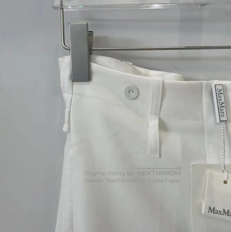 Max Mara MaxMara Elegant White Cotton Casual Pants . Size 22" - 3 Thumbnail