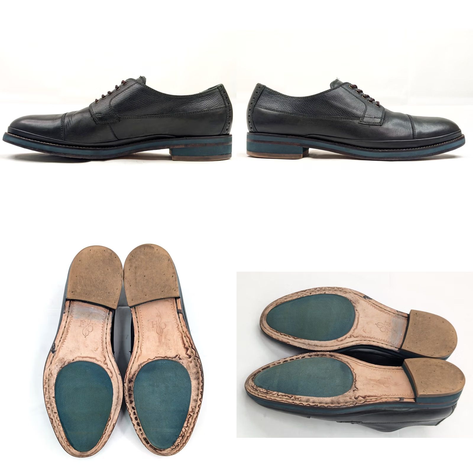 Cole Haan Cole Haan Green Cap Toe Oxford Shoes – Men 10.5M Derby Pebble Leather Saddle Style Dress Shoes Size ONE SIZE - 9 Thumbnail