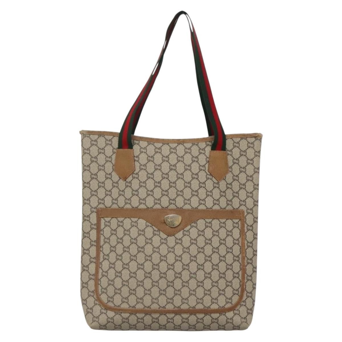 Gucci GUCCI GG Plus Supreme Web Sherry Line Tote Bag Pvc Beige Size ONE SIZE - 2 Thumbnail