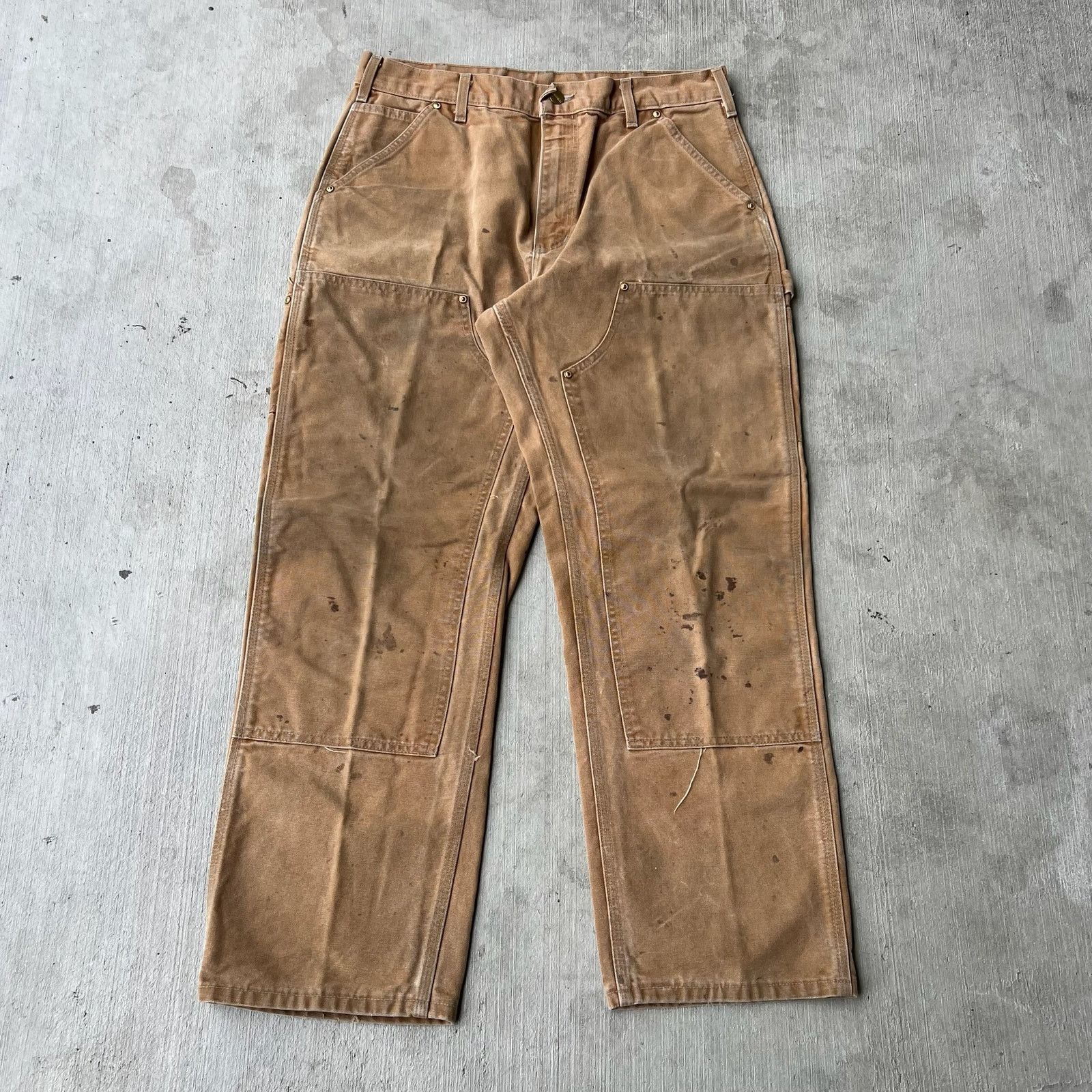 Carhartt × Vintage Carhartt brown double knee work wear carpenter pants Size US 32 / EU 48 - 1 Thumbnail