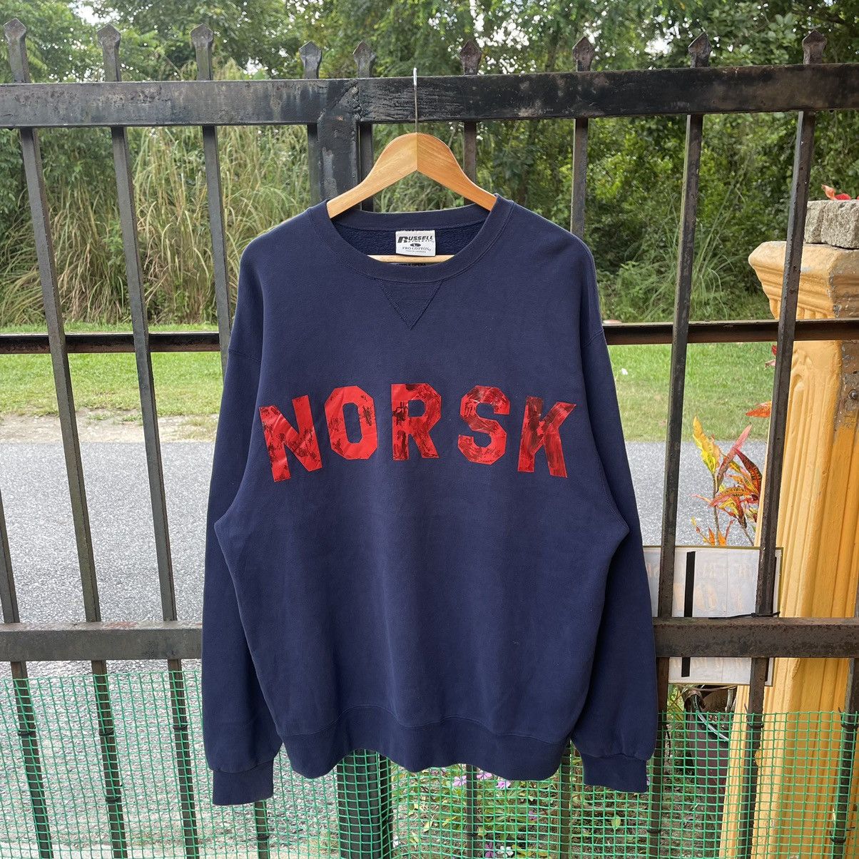 Russell Athletic × Vintage 🔥Vintage Russell Athletic Norsk Logo Spellout Sweatshirts Size US M / EU 48-50 / 2 - 1 Thumbnail
