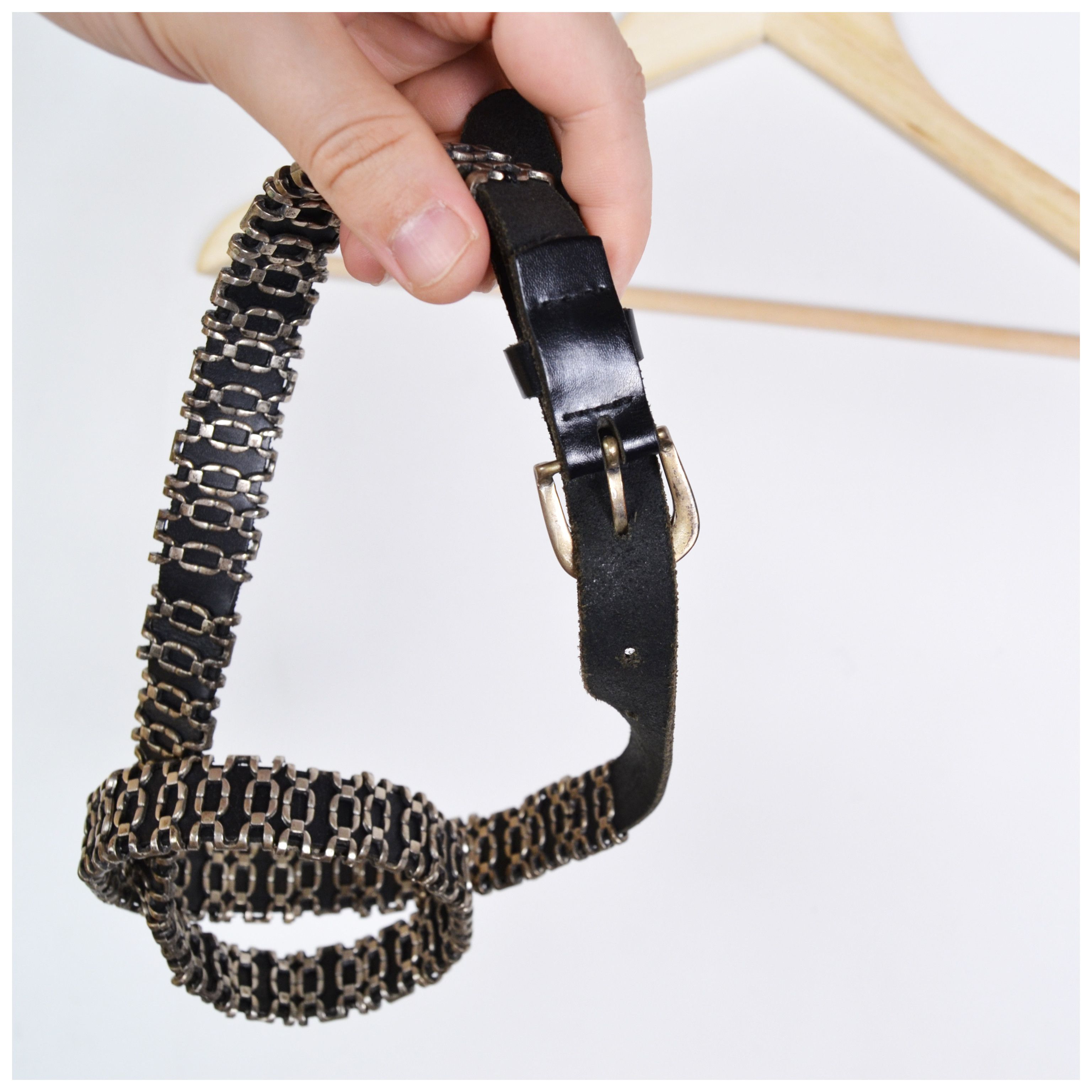The Kooples The Kooples Vintage Leather Belt With Silvery Metal Chains Size ONE SIZE - 12 Thumbnail