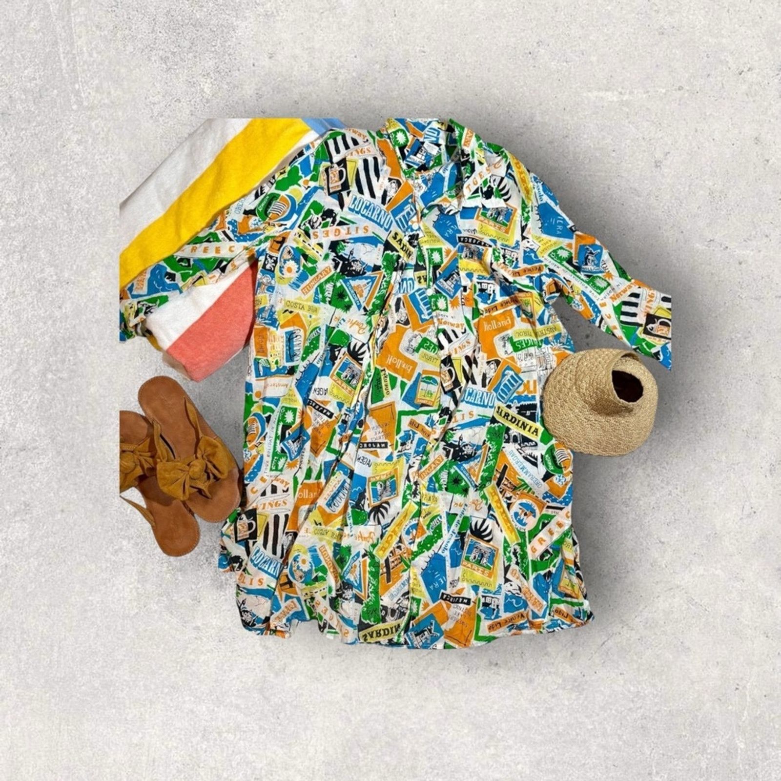 J.Crew J. Crew Multicolor Graphic Swim Coverup Size L / US 10 / IT 46 - 1 Preview