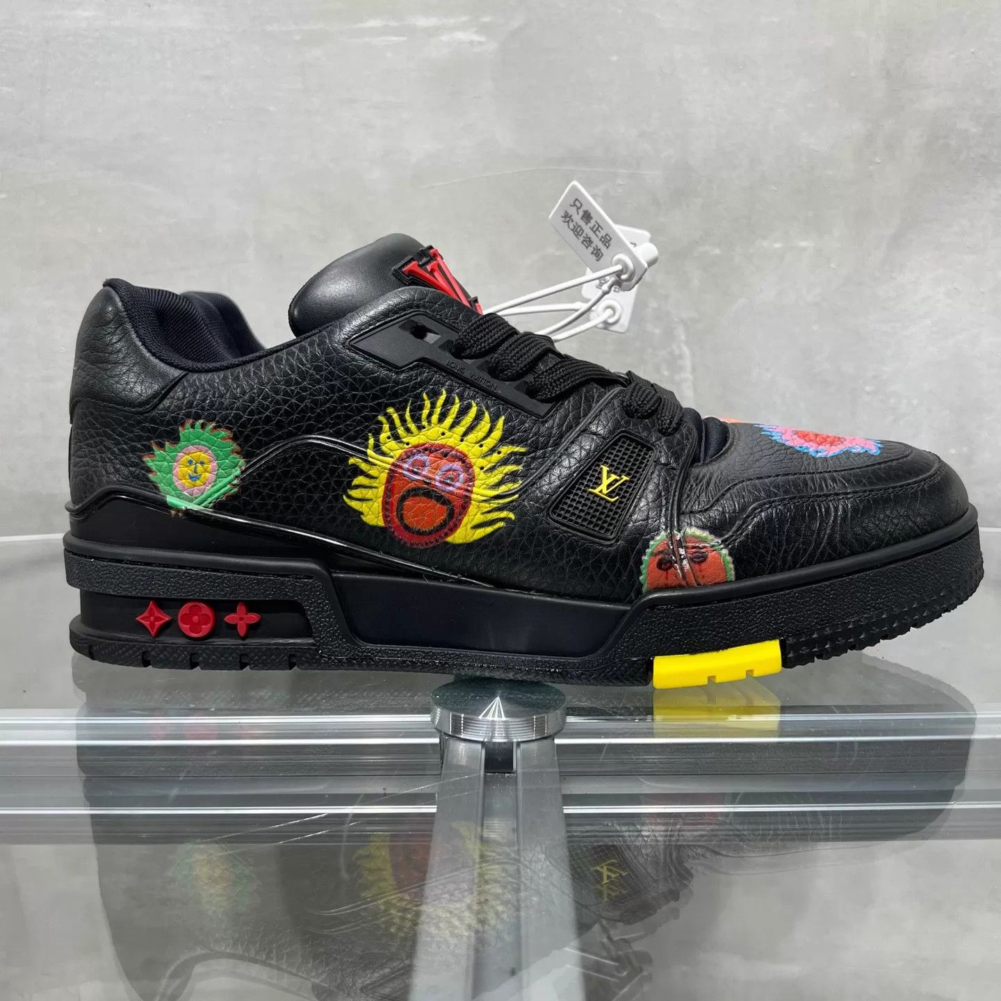 Louis Vuitton LV x Yayoi Kusama Trainer Black UK7.5/41.5 Size US 8.5 / EU 41-42 - 4 Thumbnail