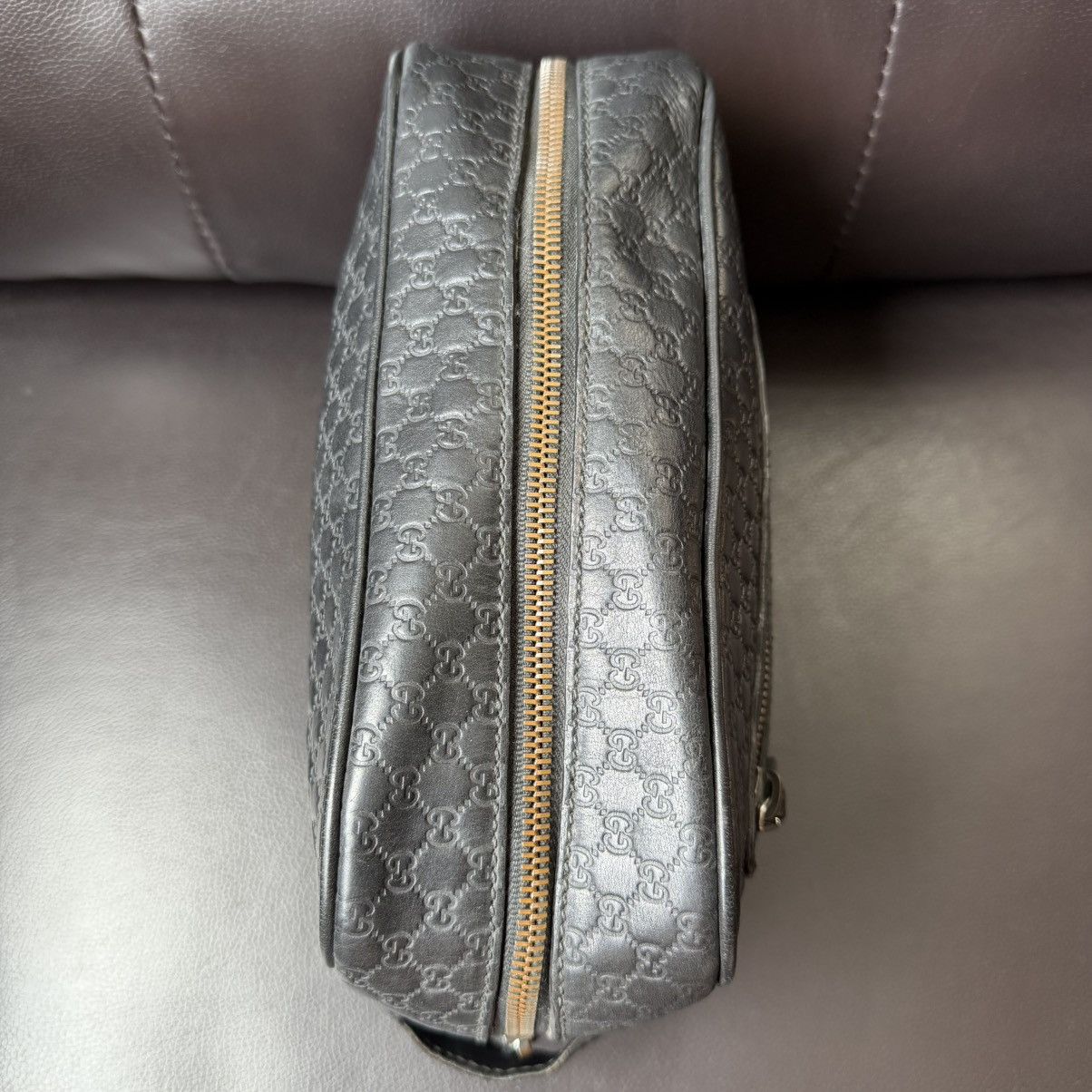 Gucci Gucci - Microguccissima Calfskin Black Toiletry Bag Size ONE SIZE - 5 Thumbnail
