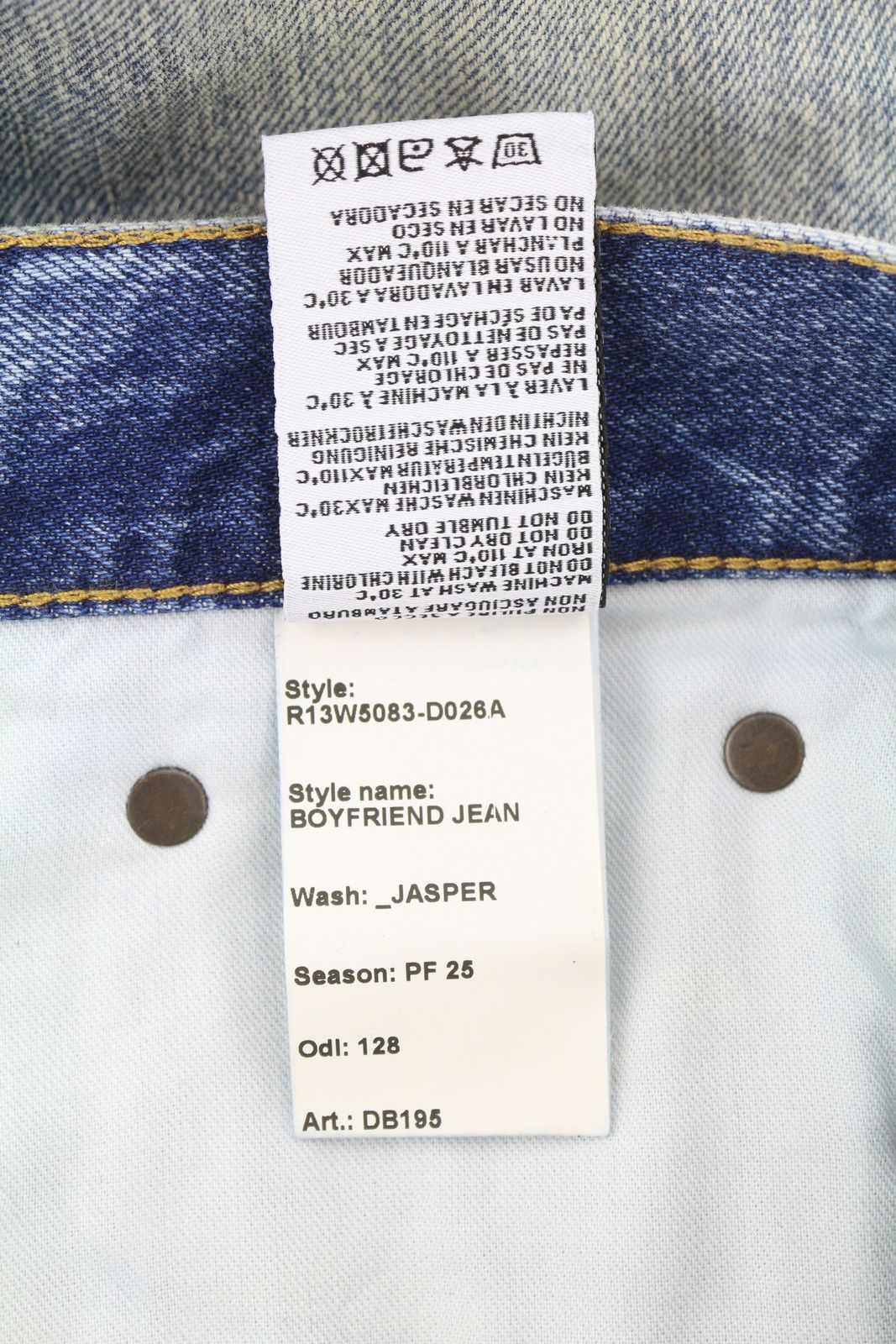 R13 BOYFRIEND 27 Jasper Cropped Blue PF25 Jeans 87190 Size 27" / US 4 / IT 40 - 9 Thumbnail