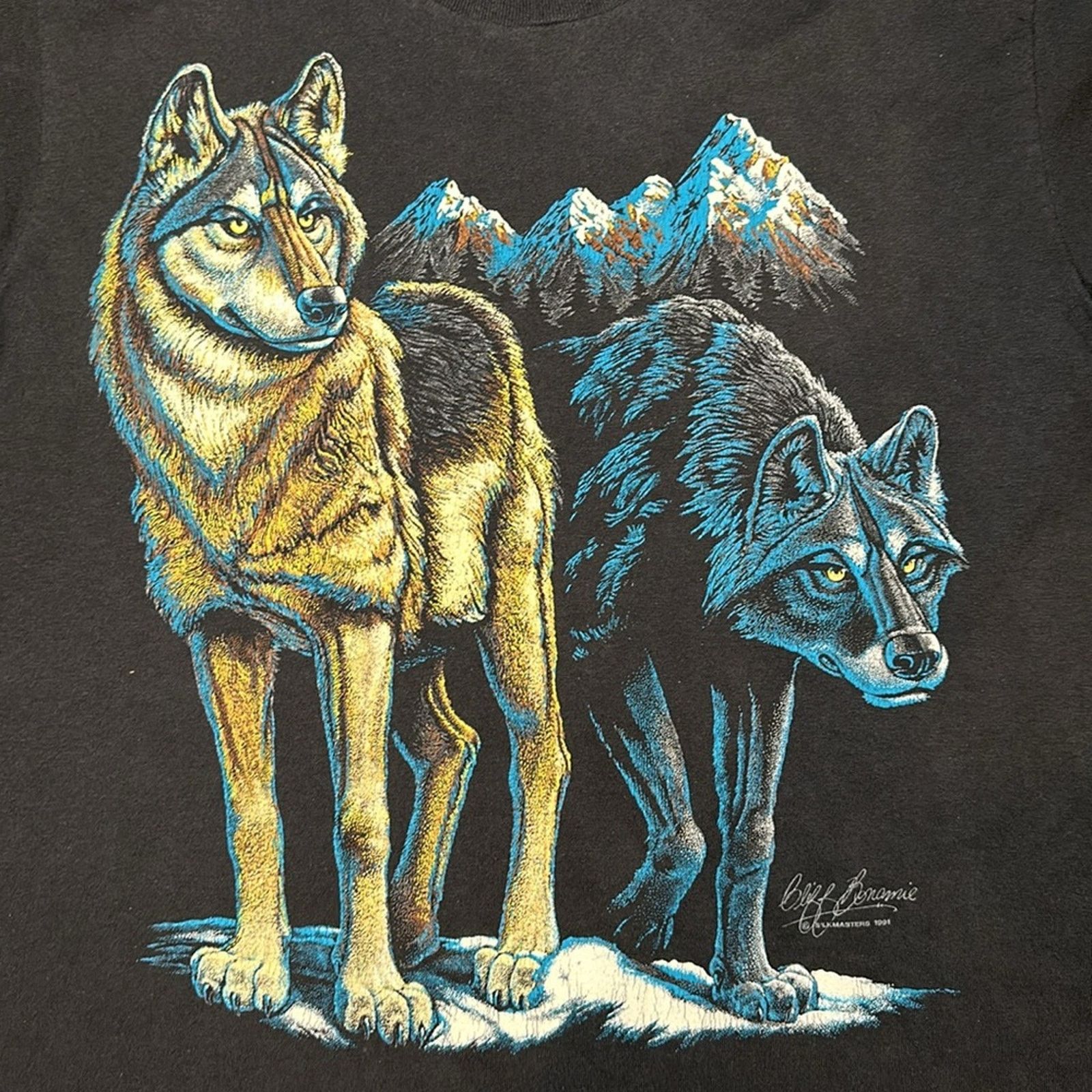 Other Timber Wolf Cliff Bonamie 1991 Vintage Oneita Tee - Large Size US L / EU 52-54 / 3 - 5 Thumbnail