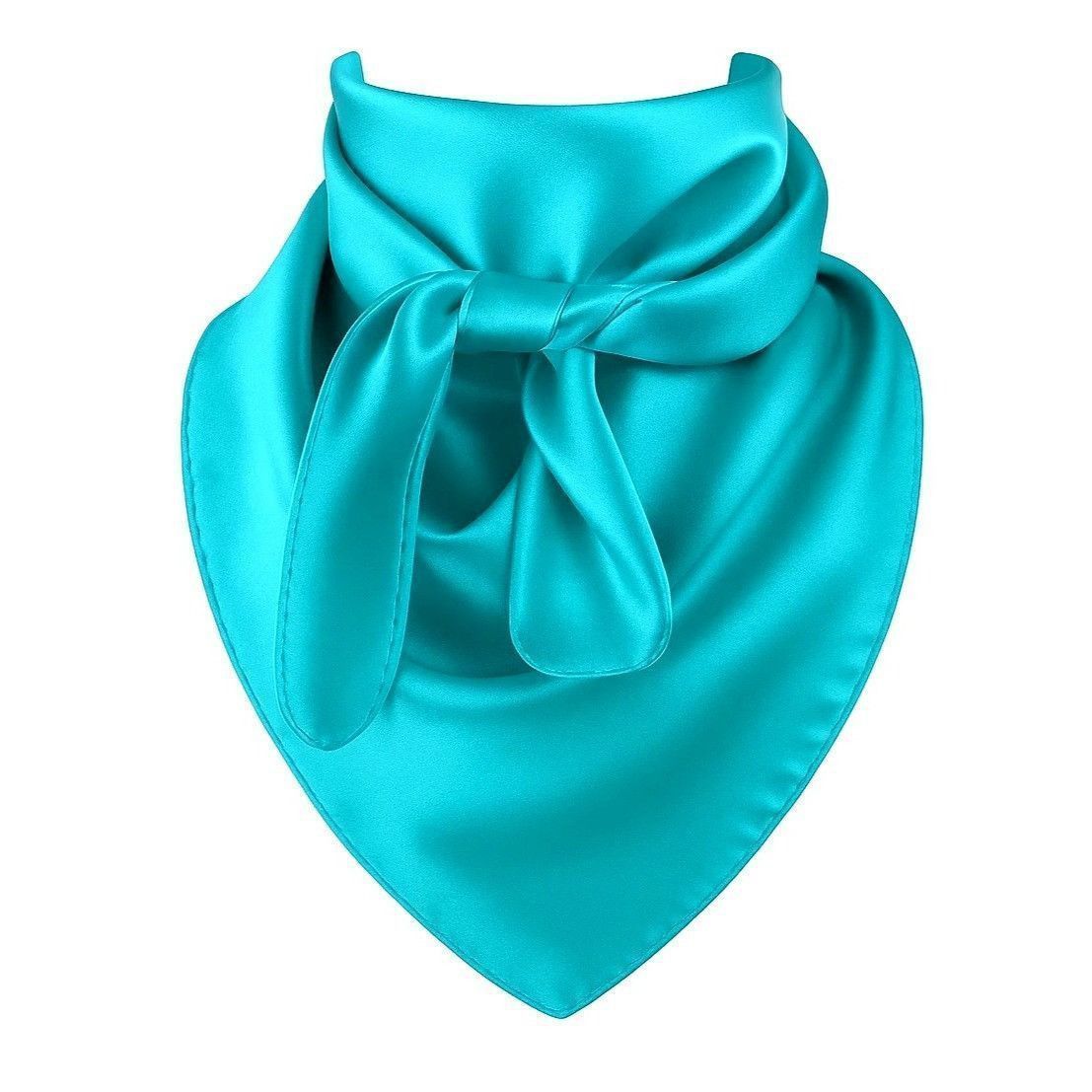 Other Teal Blue Wild Rag Large Scarf 35x35" Satin Western Accessor Size ONE SIZE - 1 Thumbnail
