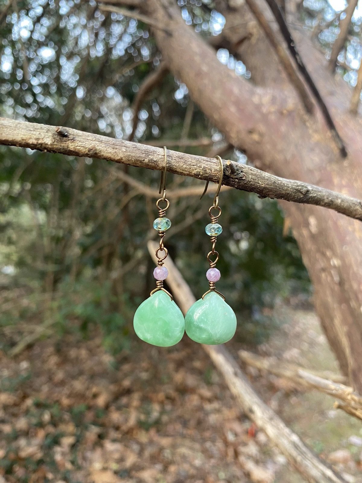 Handmade Green Quartz Dangles Size ONE SIZE - 3 Thumbnail