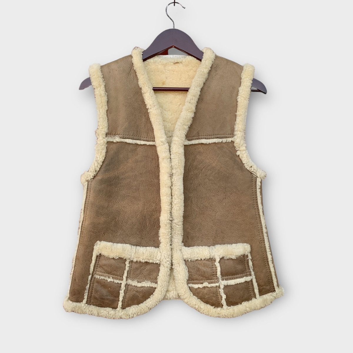 Vintage Vintage Handcrafted By Homestead Sheepskin Sherling Vest Size US S / EU 44-46 / 1 - 2 Thumbnail