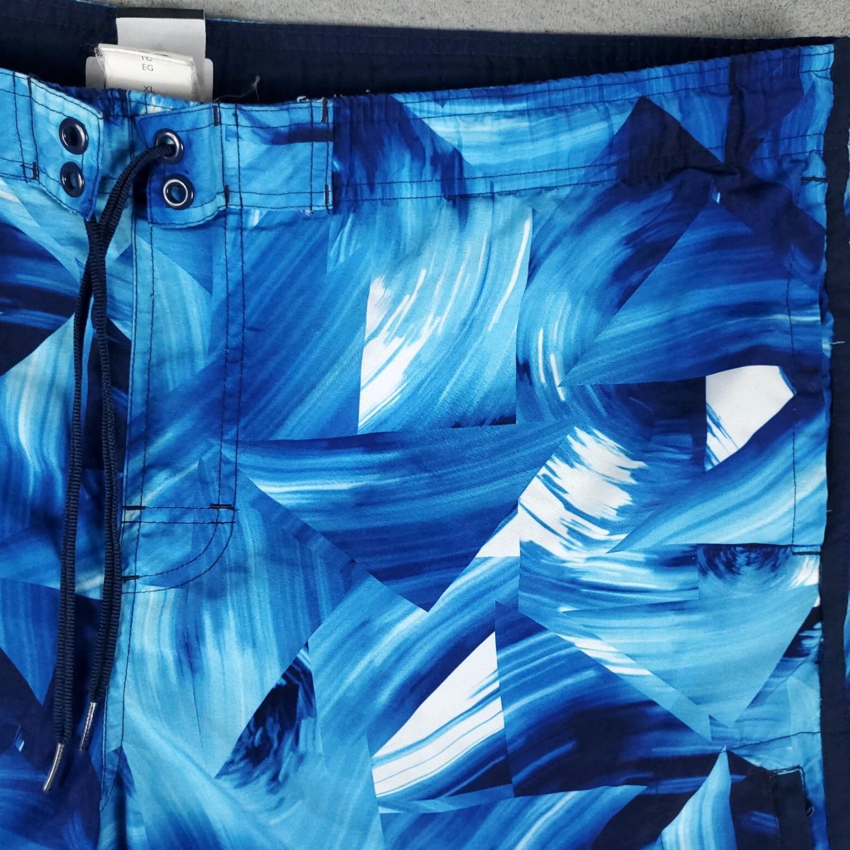Nike Nike Shorts Mens XL Blue Abstract Swoosh Lace Tie Beach Board Swim Trunks Geometric Pattern Polyester Blended Fabric Lined Polyester Brand Nike Size US 36 / EU 52 - 3 Thumbnail