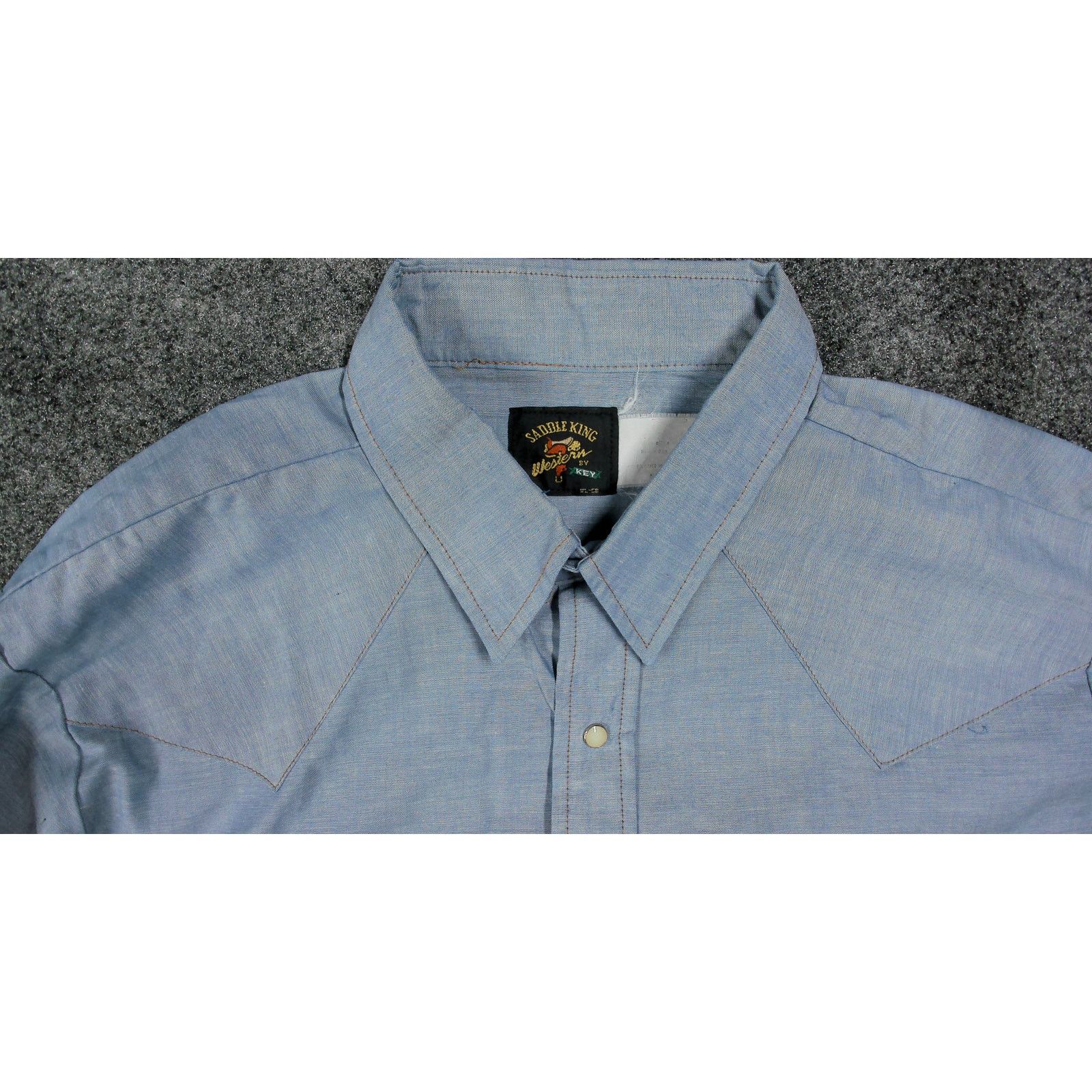Vintage Vintage 70s Saddle King By Key Western Pearl Snap Shirt Size US XXL / EU 58 / 5 - 14 Thumbnail