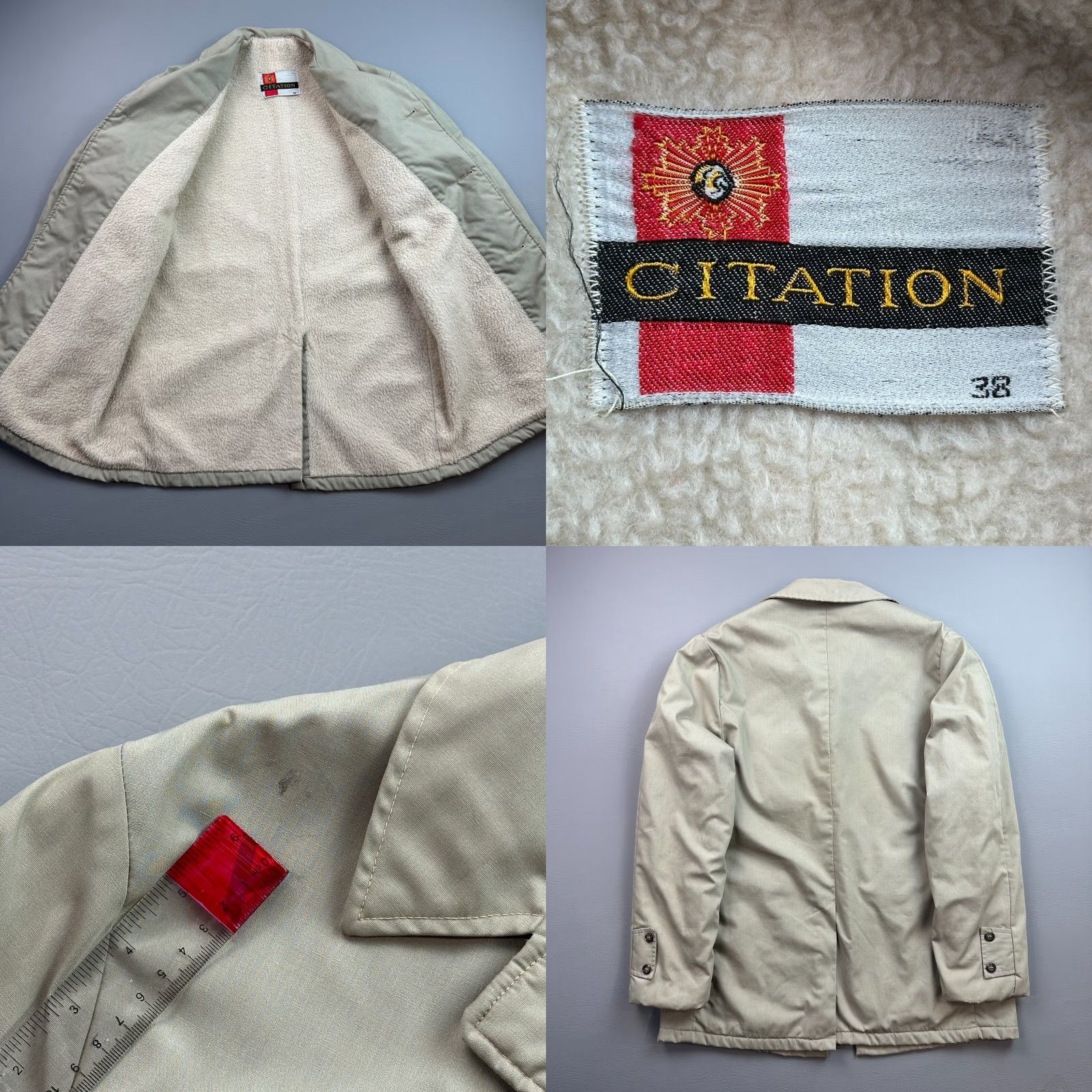 Vintage VINTAGE Citation Jacket Mens 38 Beige Sherpa Lined Chore Utility Western 70s Jacket Size US XXS / EU 40 - 8 Thumbnail