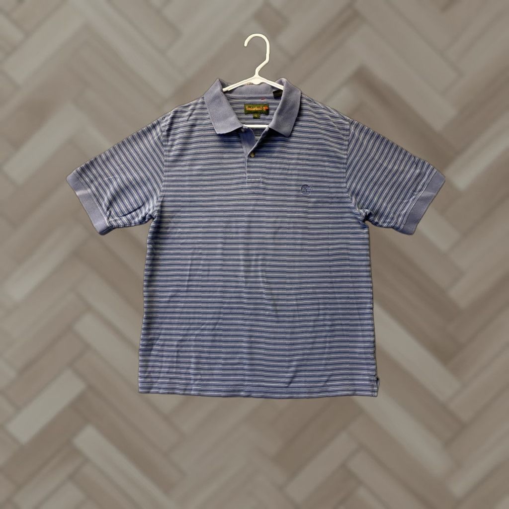 Timberland Timberland Polo Shirt Mens Large Gray Blue Pony Logo 62-45 Short Sleeve Cotton Regular Shirt Golf Walking Modern Sports Mens Size US L / EU 52-54 / 3 - 1 Thumbnail