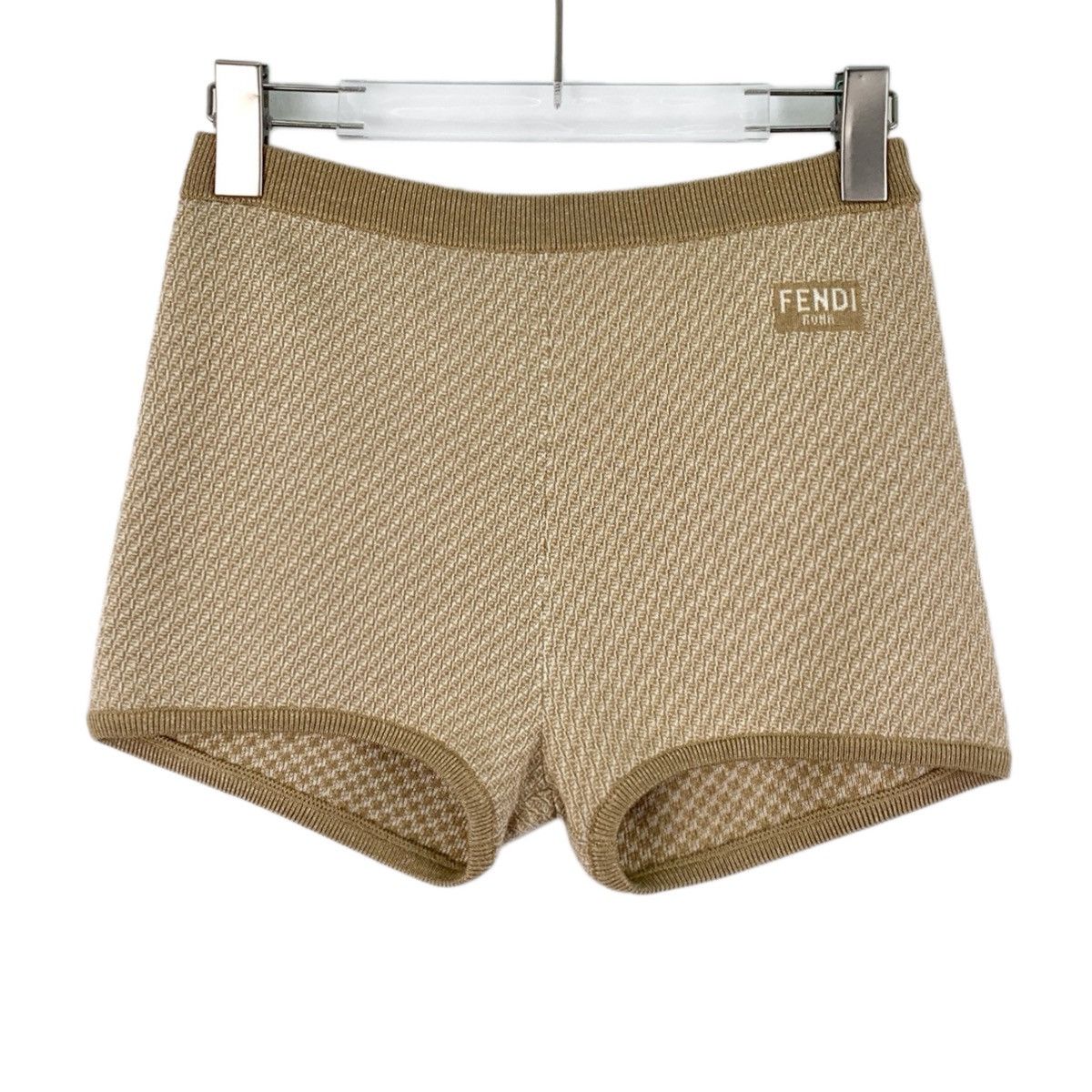 Fendi Fendi Brown Logo Intarsia Wool Knit Shorts K26WX Size 30" / US 8 / IT 44 - 1 Thumbnail