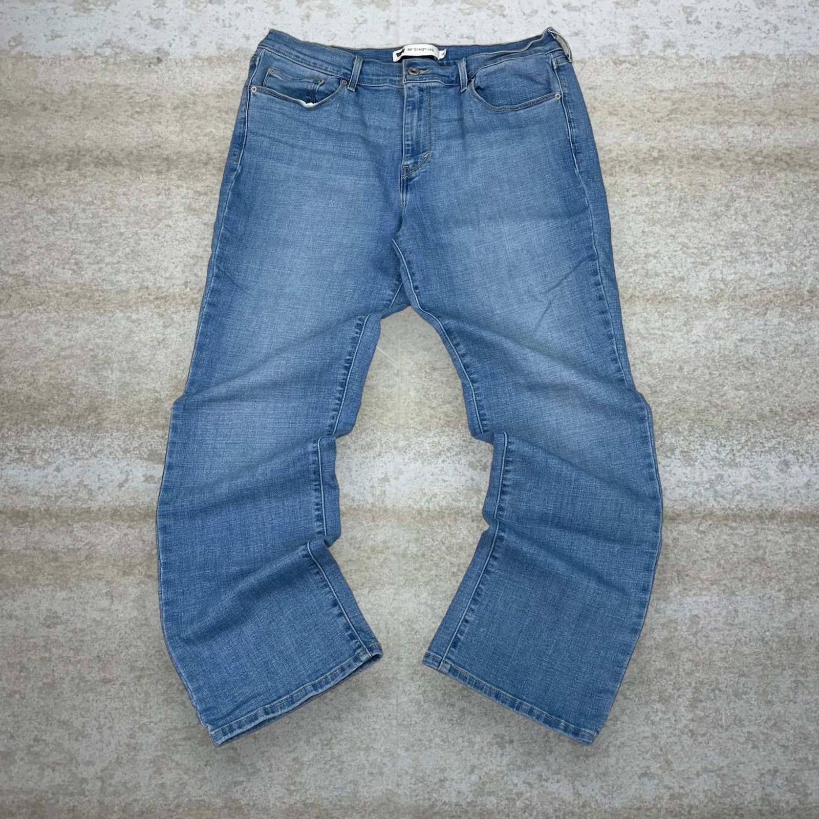 Levi's Vintage Y2K Levis Jeans Womens 14 Straight Fit Light Wash Size 36" / US 14 / IT 50 - 2 Thumbnail